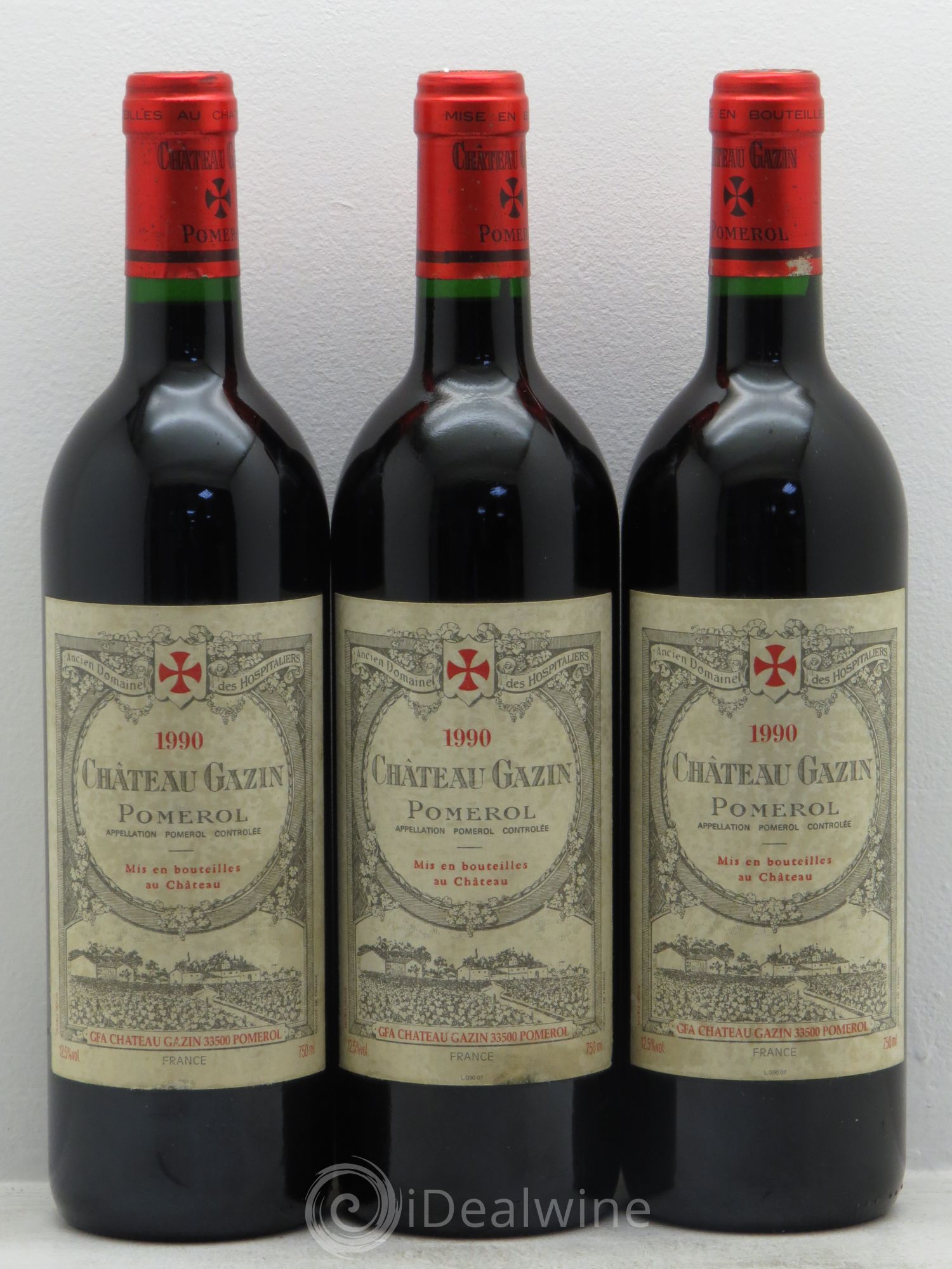 Château Gazin 1990 - Lot de 3 bouteilles - 0