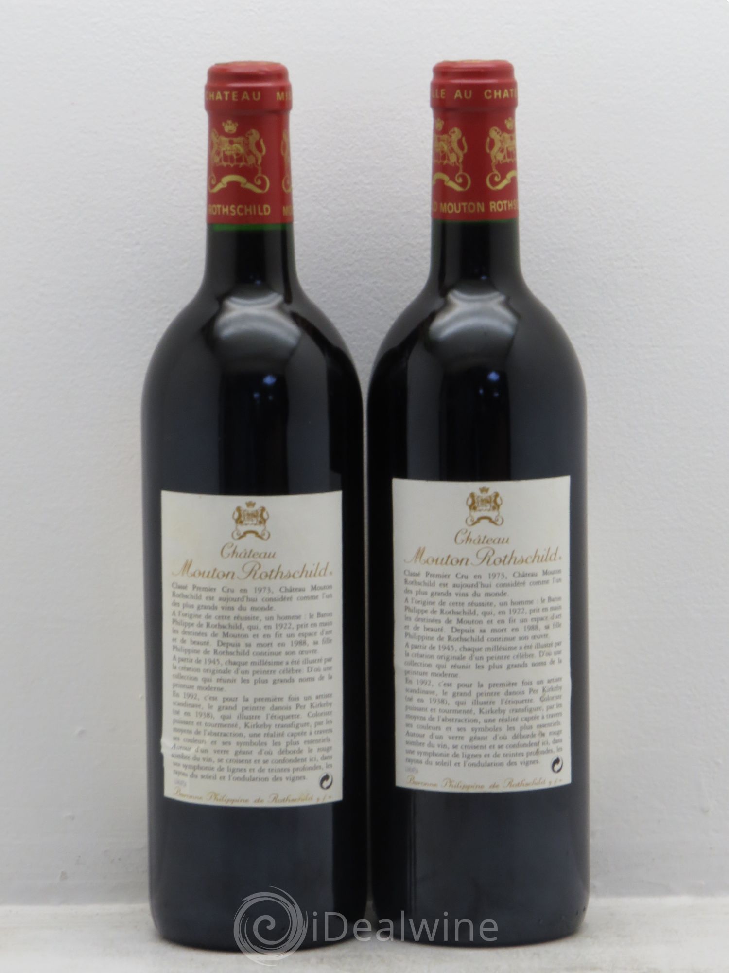 Château Mouton Rothschild 1er Grand Cru Classé 1992 - Lot de 2 bouteilles - 1