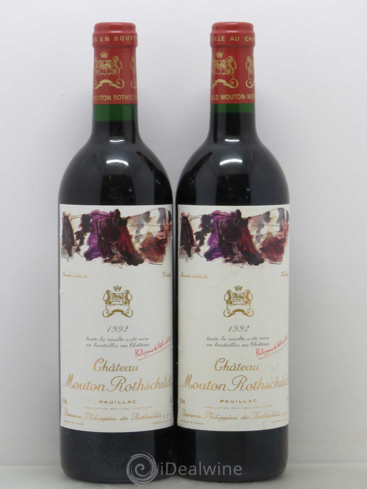 Château Mouton Rothschild 1er Grand Cru Classé 1992 - Lot de 2 bouteilles - 0