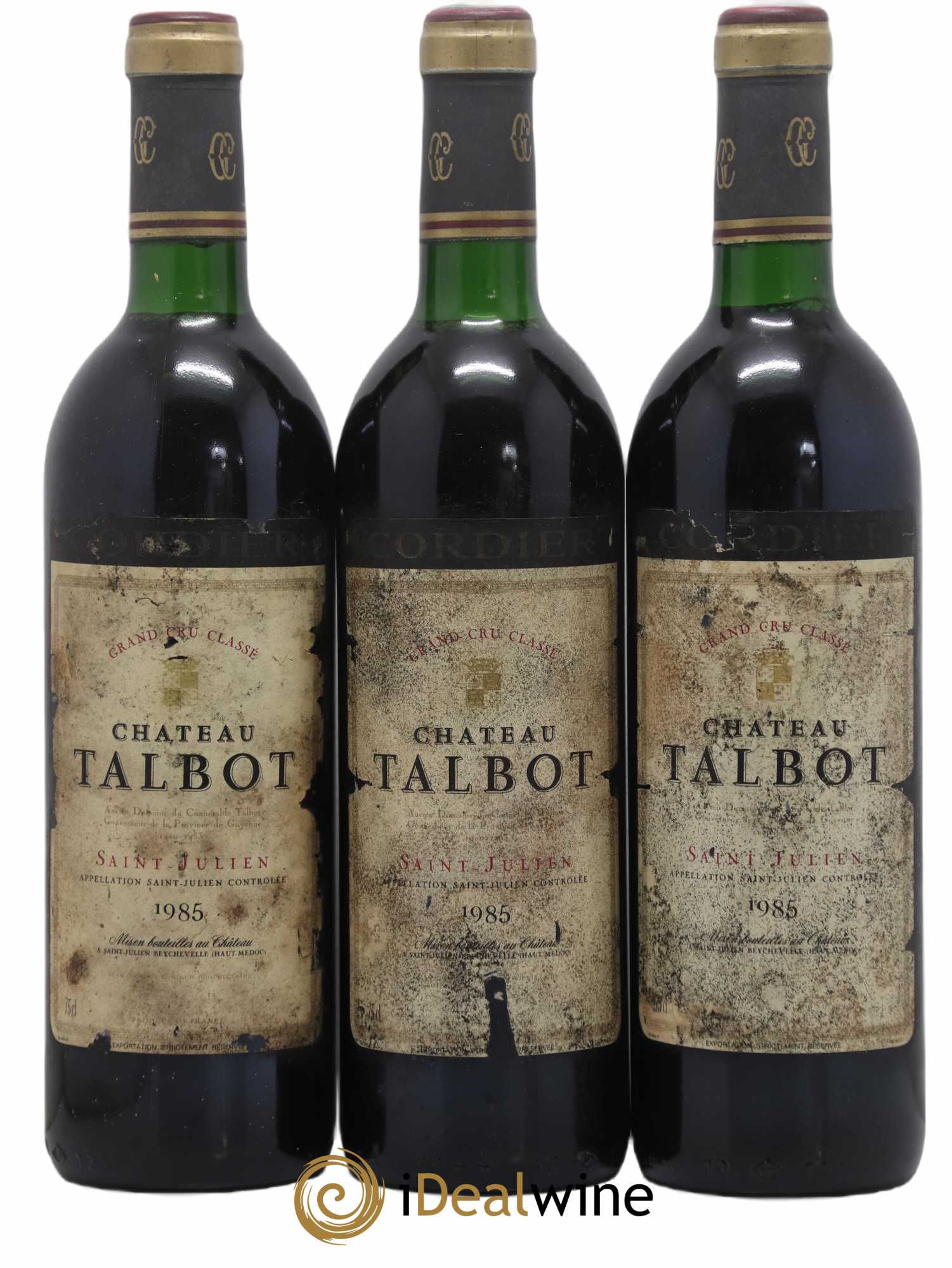 Château Talbot 4ème Grand Cru Classé 1985 - Lot de 3 bouteilles - 0
