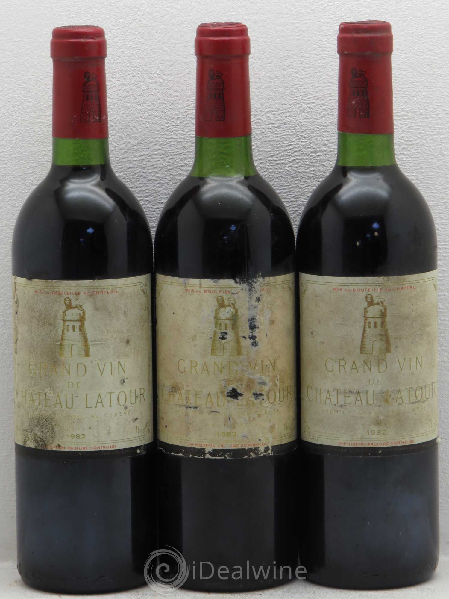Château Latour 1er Grand Cru Classé 1982 - Lot de 3 bouteilles - 0