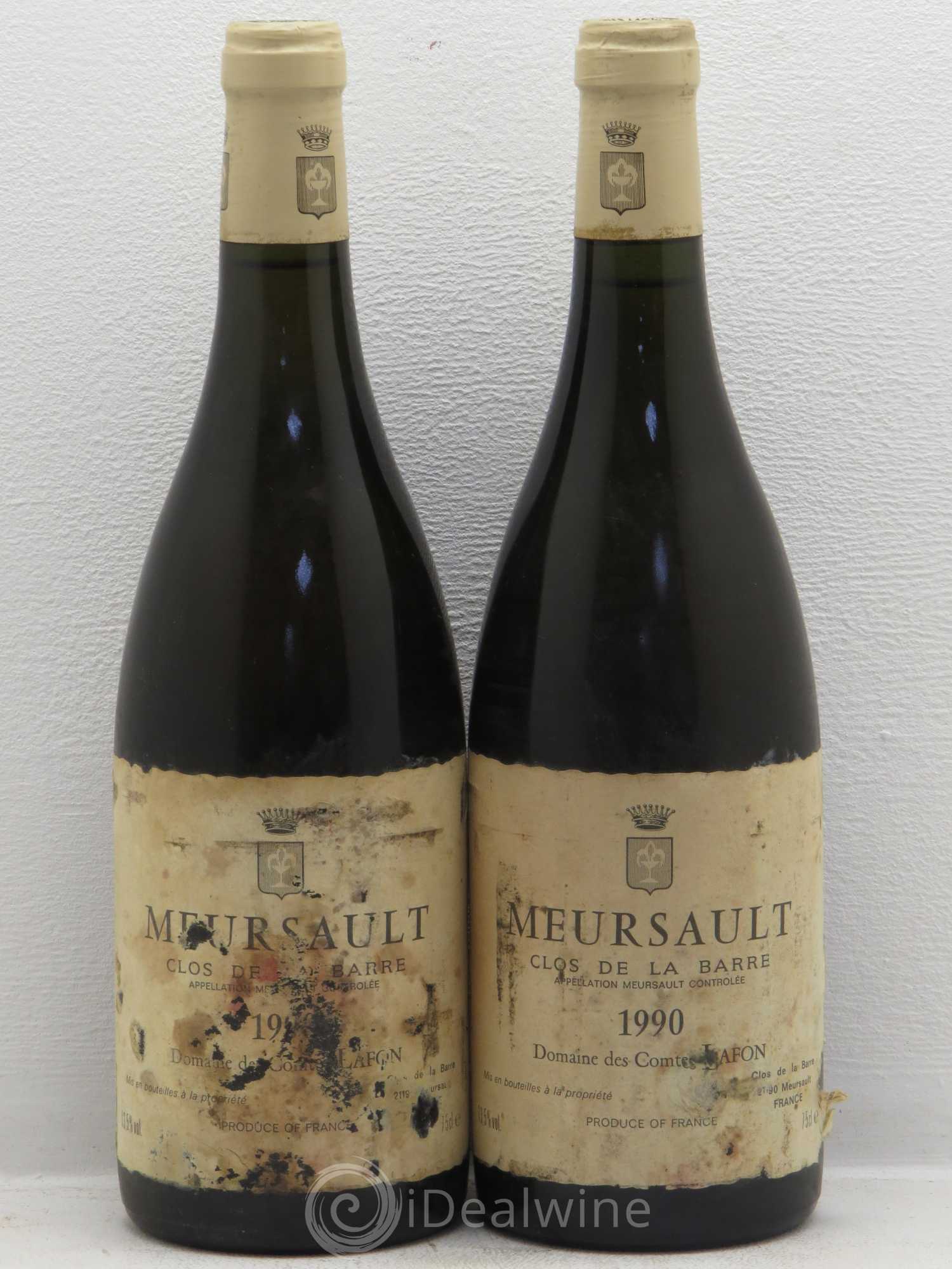 Meursault Clos de la Barre Comtes Lafon (Domaine des) 1990 - Lot de 2 bouteilles - 0