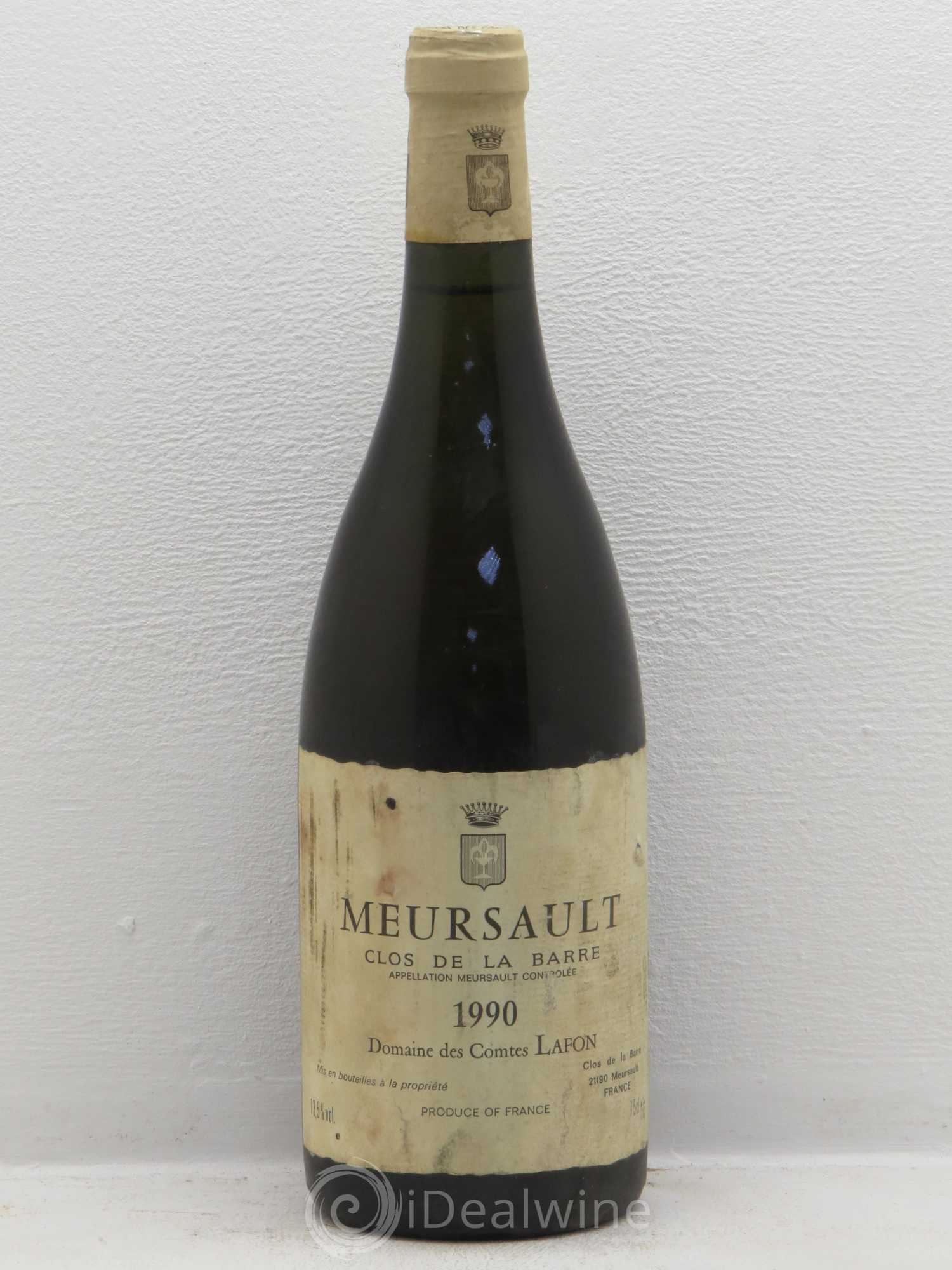 Meursault Clos de la Barre Comtes Lafon (Domaine des) 1990 - Lot de 1 bouteille - 0