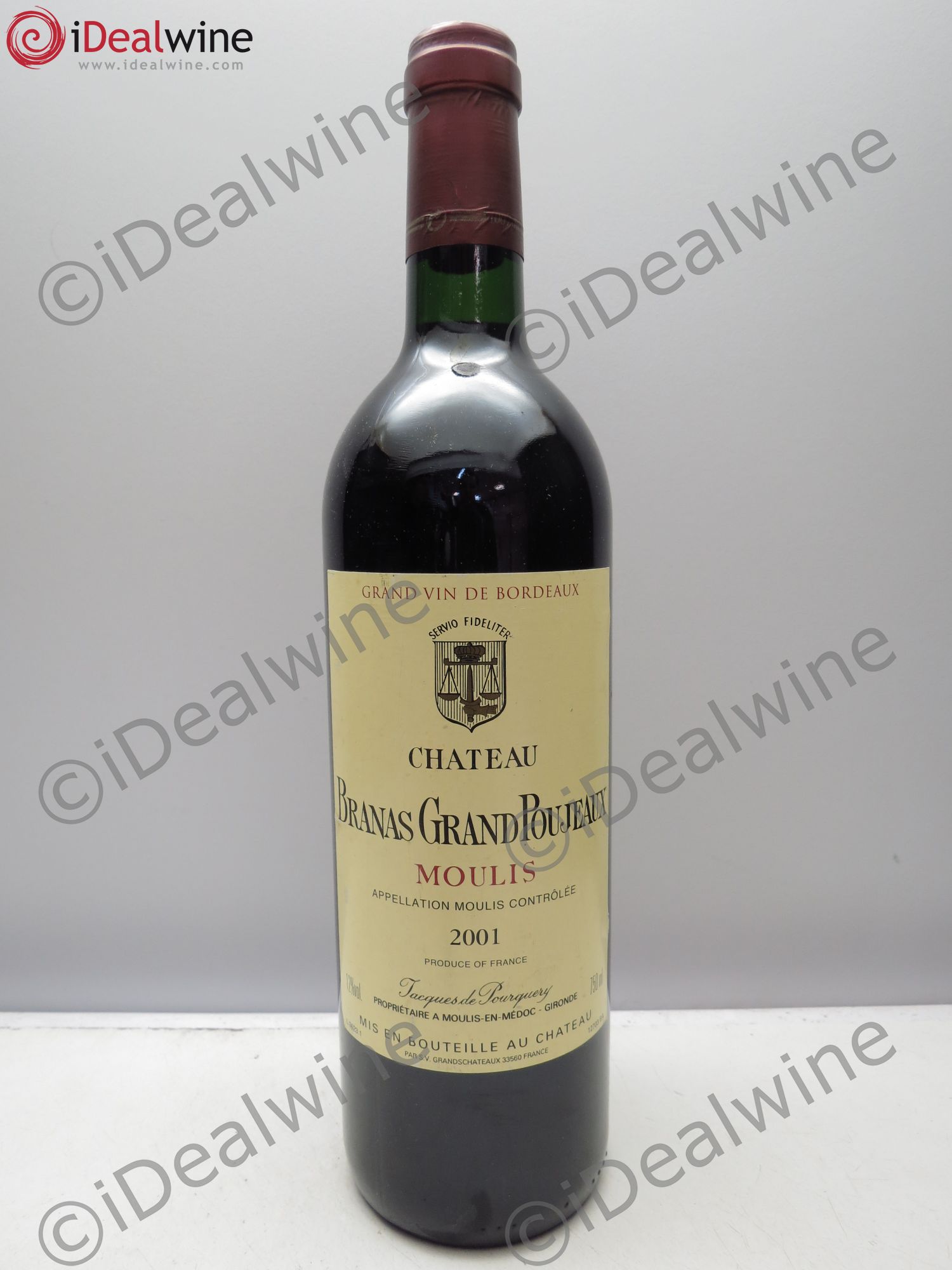 Château Branas Grand Poujeaux Cru Bourgeois 2001 - Lot de 1 bouteille - 0