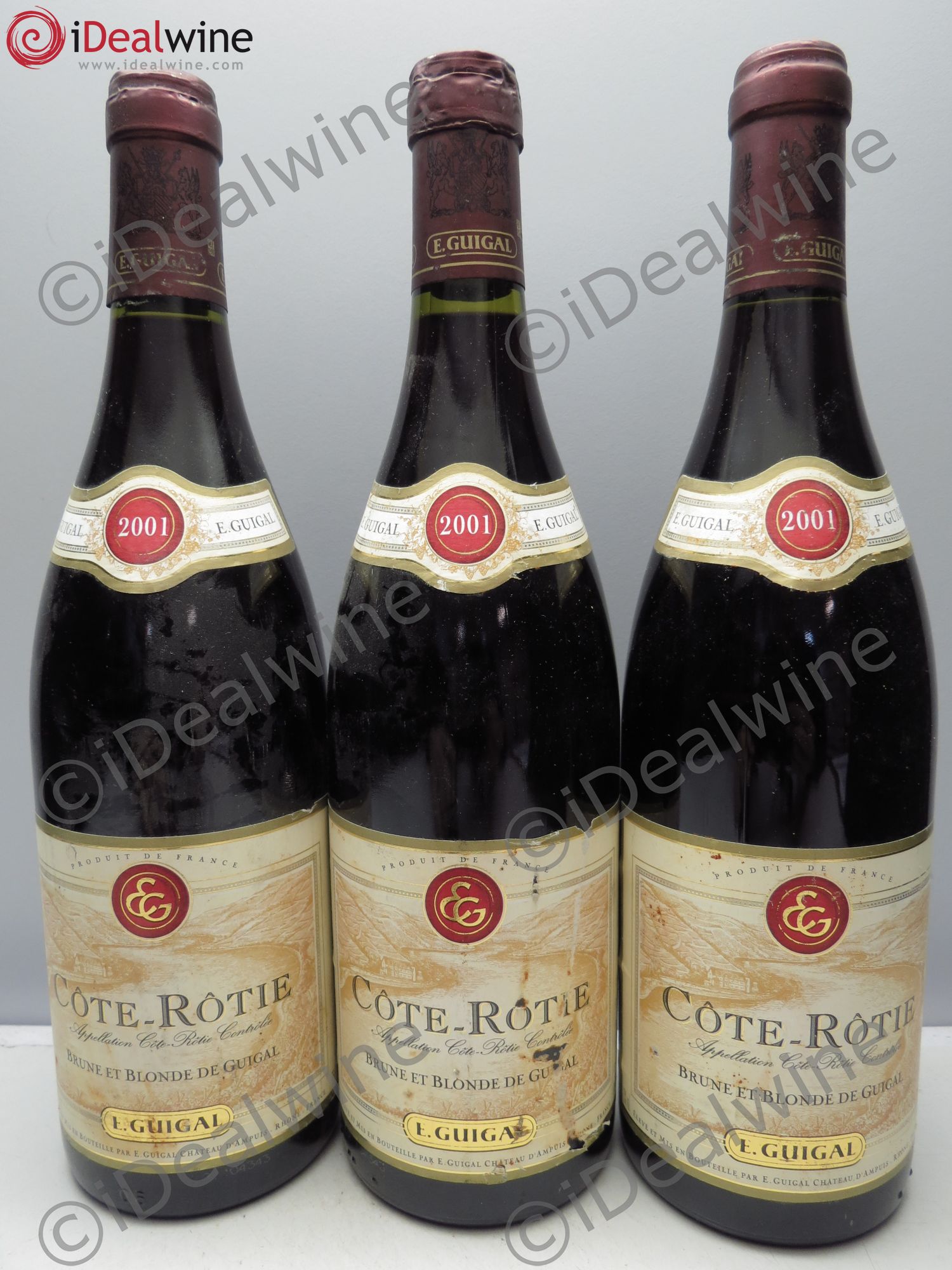 Côte-Rôtie Côtes Brune et Blonde Guigal 2001 - Lot de 3 bouteilles - 0