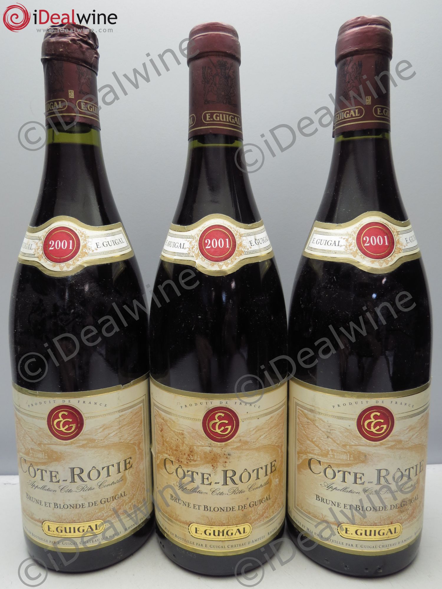 Côte-Rôtie Côtes Brune et Blonde Guigal 2001 - Lot de 3 bouteilles - 0