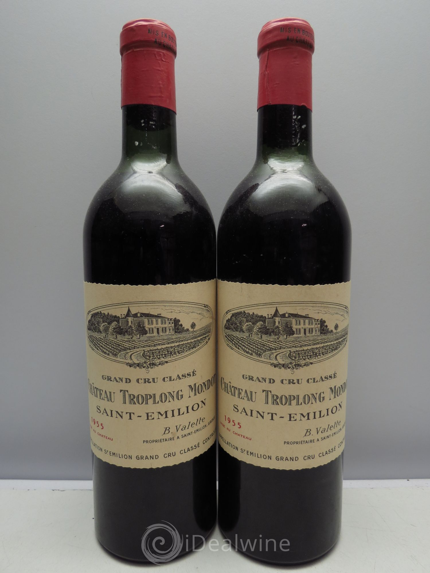 Château Troplong Mondot 1er Grand Cru Classé B 1955 - Lot de 2 bouteilles - 0