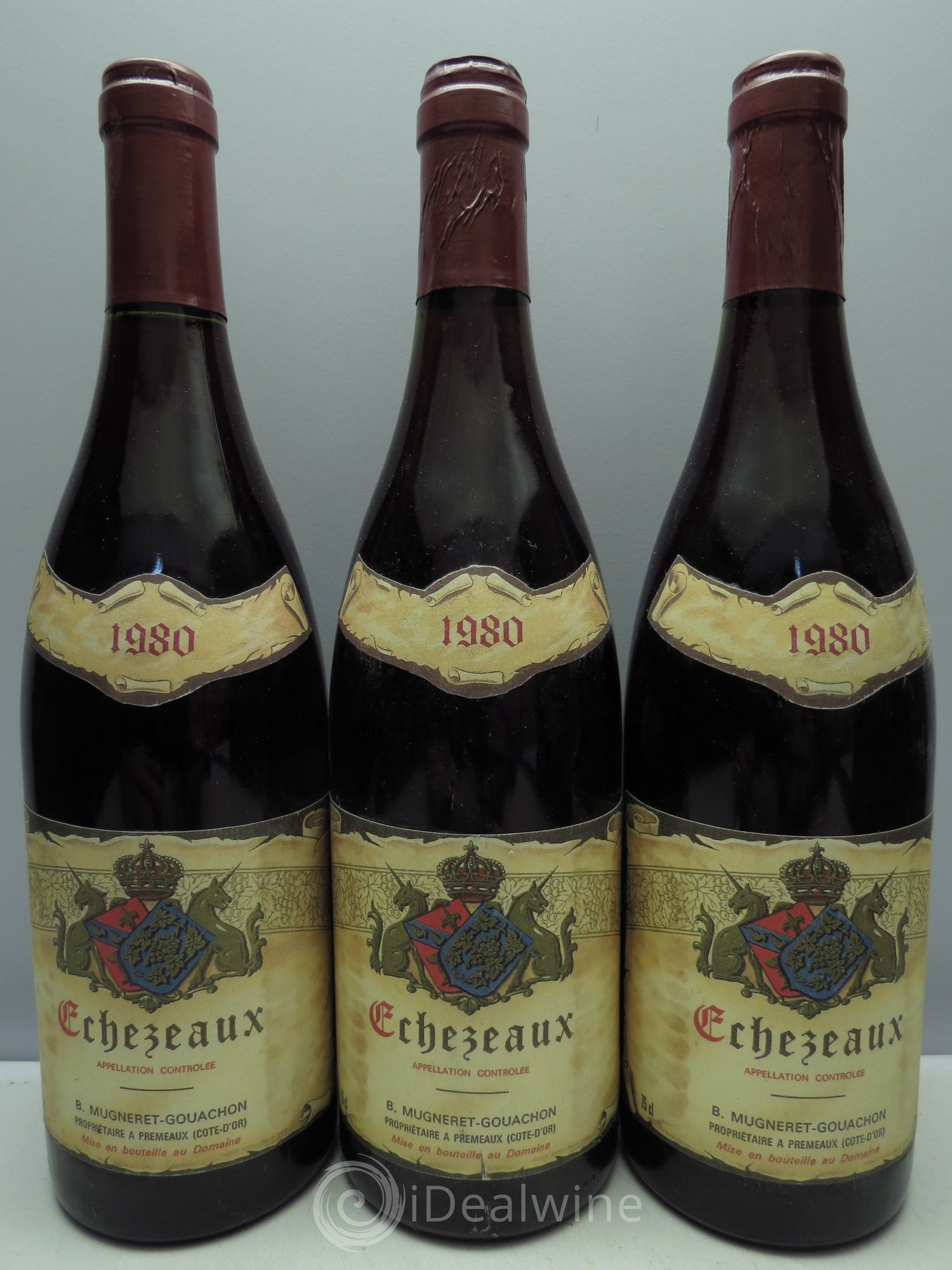 Echezeaux Grand Cru Mugneret Gouachon 1980 - Lot de 3 bouteilles - 0
