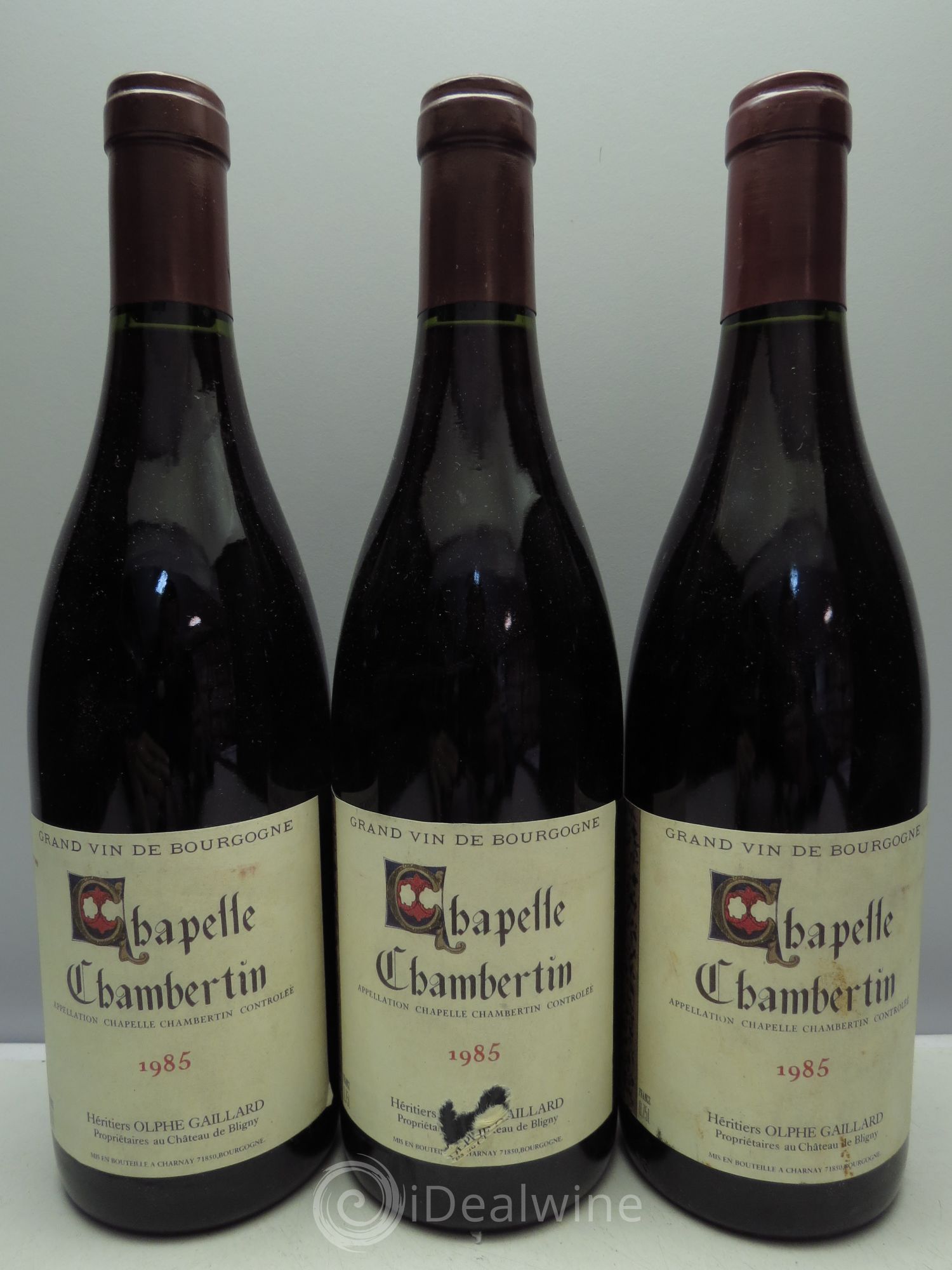 Chapelle-Chambertin Grand Cru Château de Bligny 1985 - Lot de 3 bouteilles - 0