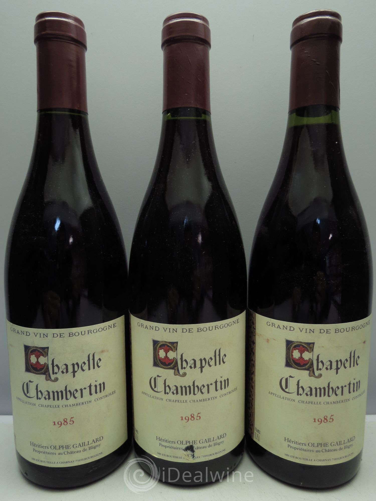 Chapelle-Chambertin Grand Cru Château de Bligny 1985 - Lot de 3 bouteilles - 0