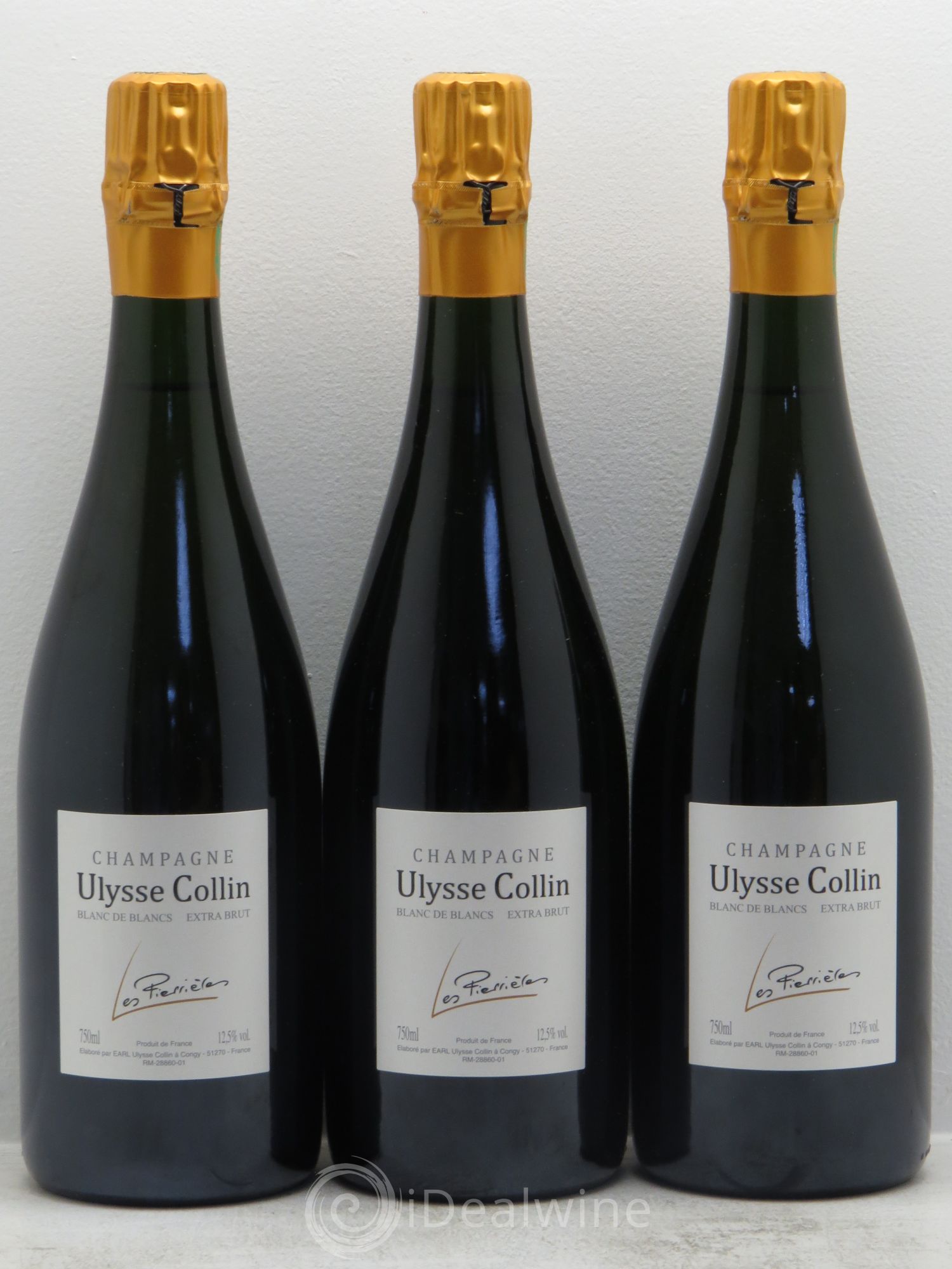 Les Pierrières Blancs de Blancs Extra-Brut Ulysse Collin 2012 - Lot de 3 bouteilles - 0