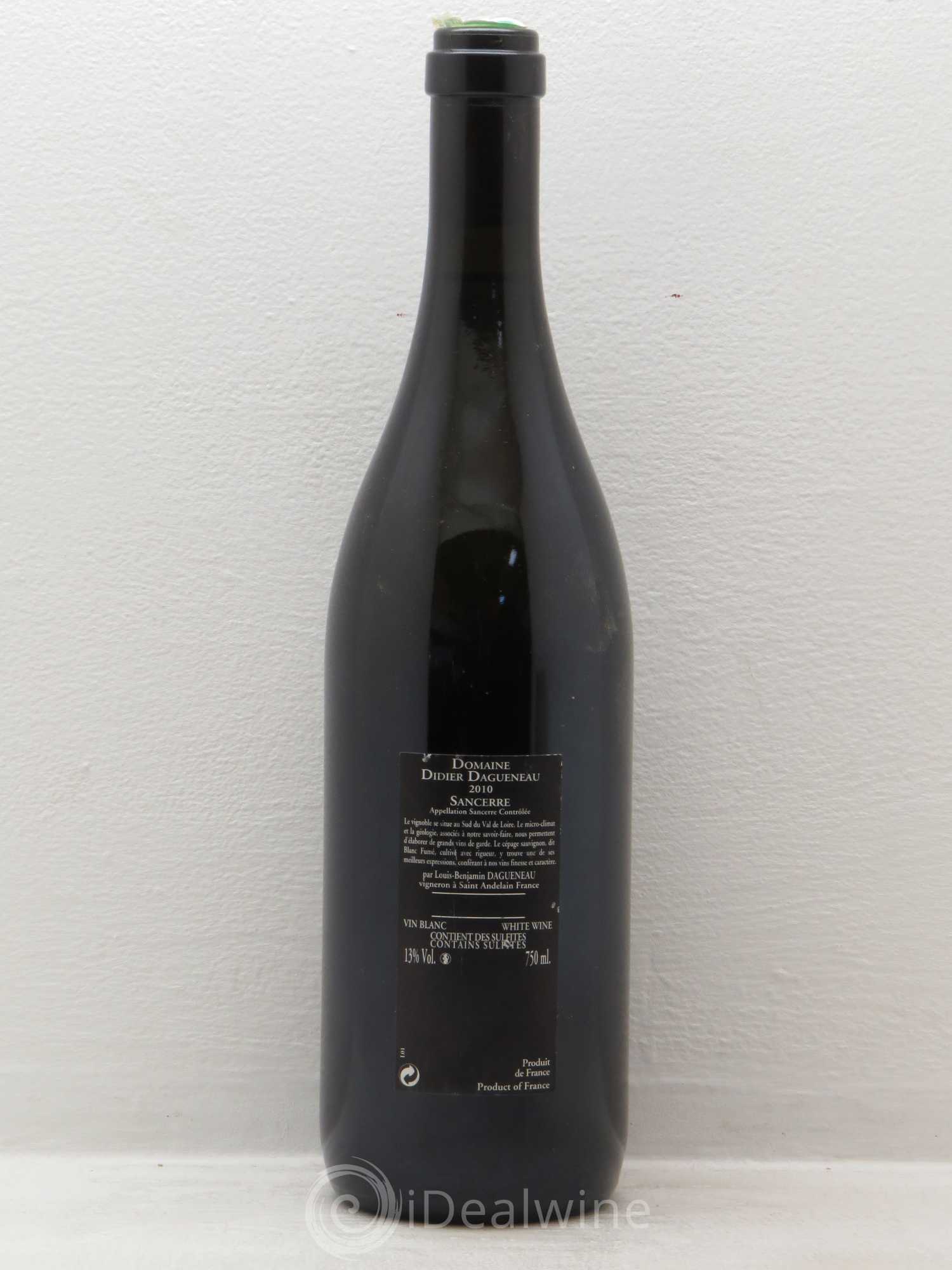 Sancerre Le Mont Damné Chavignol Dagueneau (Domaine Didier - Louis-Benjamin) 2010 - Lot de 1 bouteille - 1