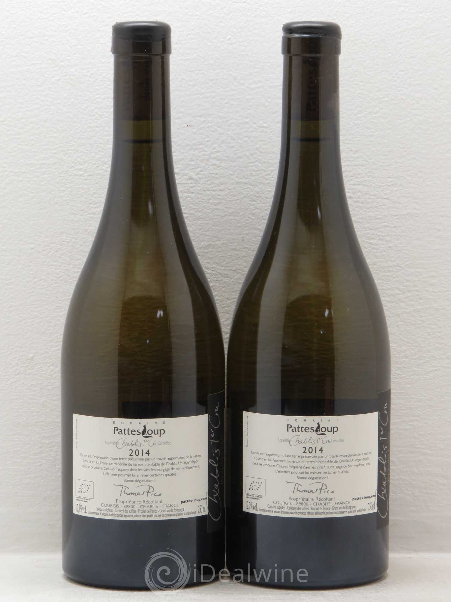 Chablis 1er Cru Domaine Thomas Pico Pattes Loups 2014 - Posten von 2 Flaschen - 1