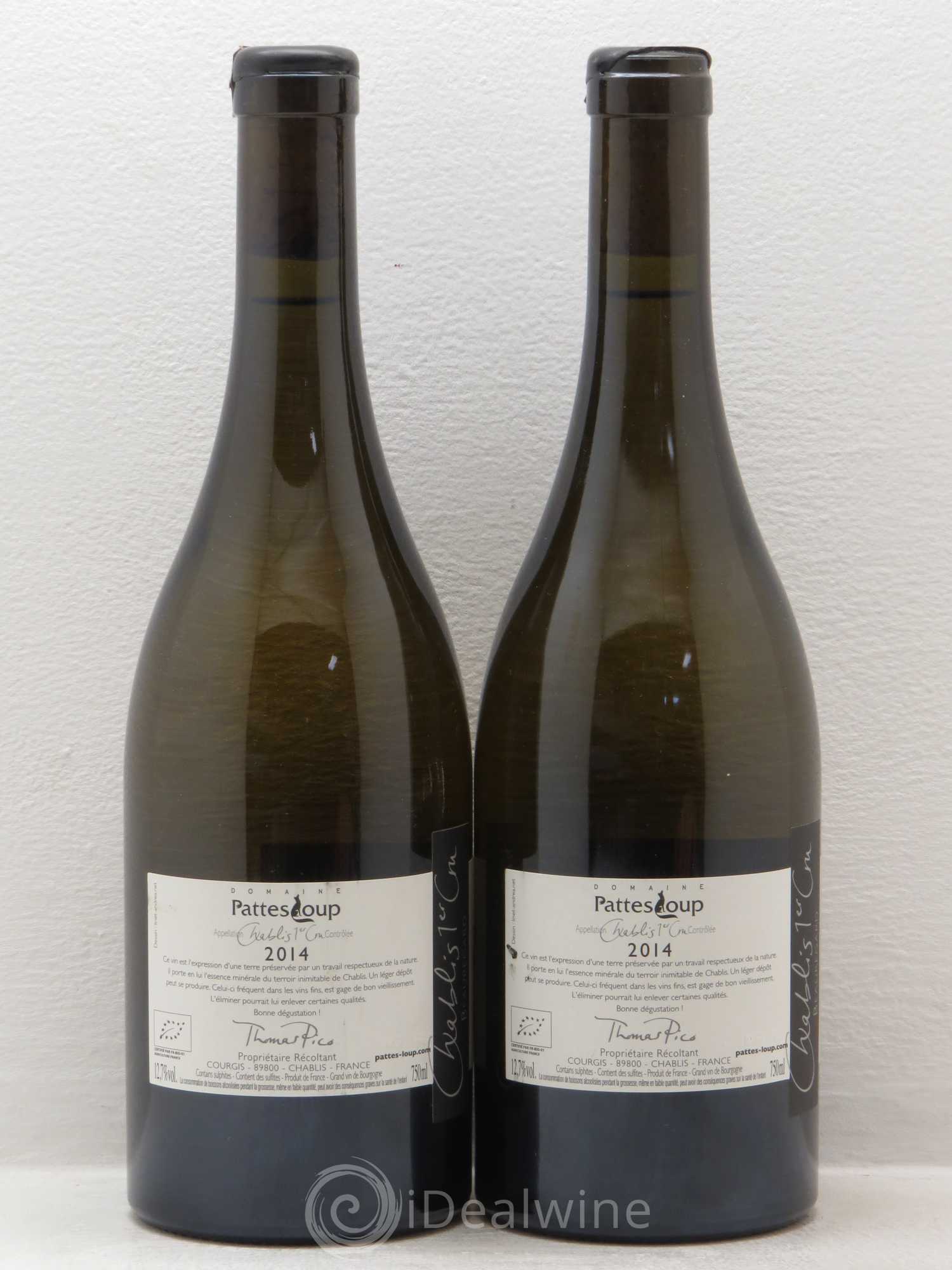 Chablis 1er Cru Domaine Thomas Pico Pattes Loups 2014 - Posten von 2 Flaschen - 1