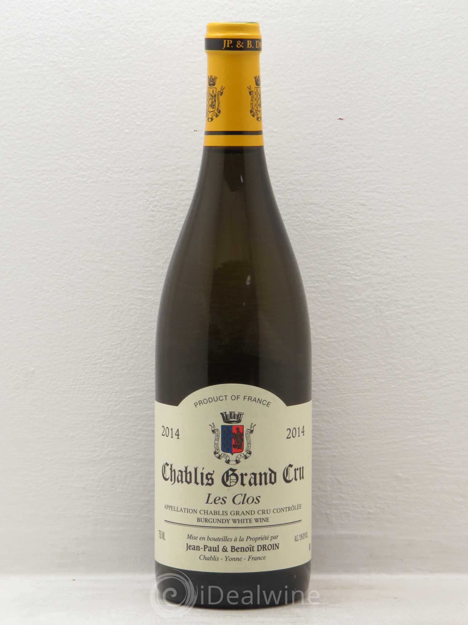 Chablis Grand Cru Les Clos Jean-Paul & Benoît Droin (Domaine) 2014 - Lot de 1 bouteille - 0