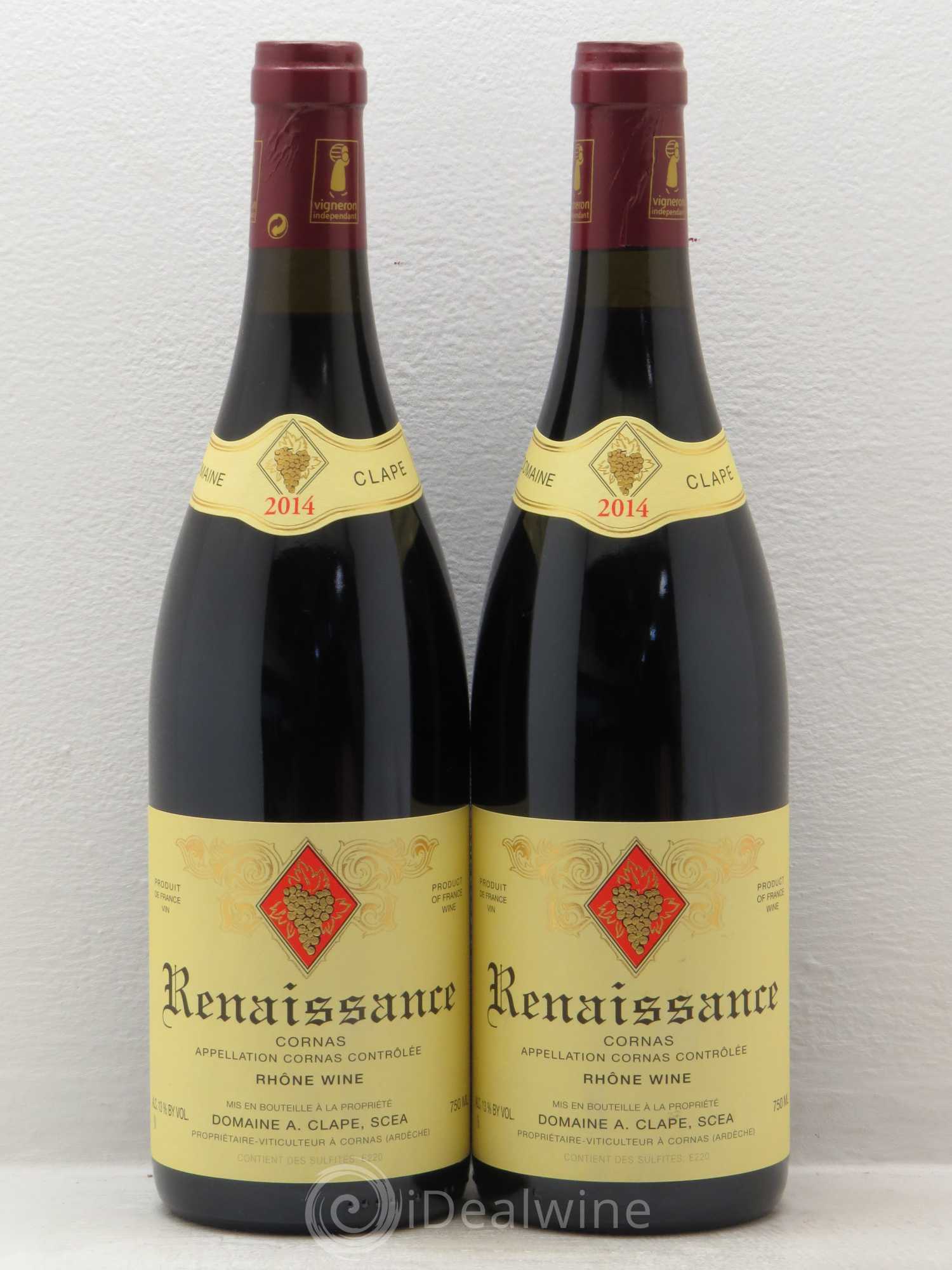 Cornas Renaissance Auguste Clape 2014 - Lot of 2 bottles - 0