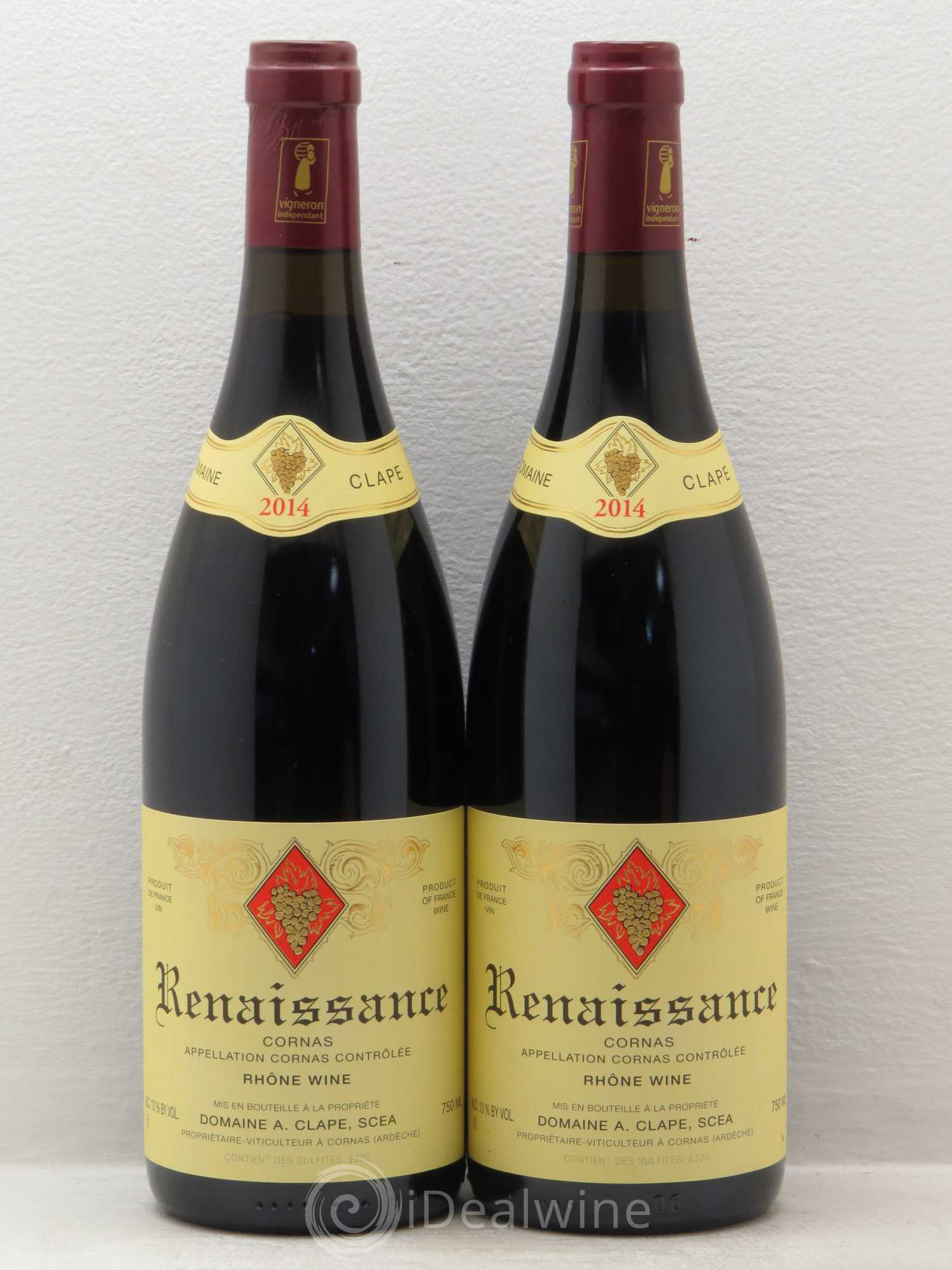 Cornas Renaissance Auguste Clape 2014 - Lot of 2 bottles - 0