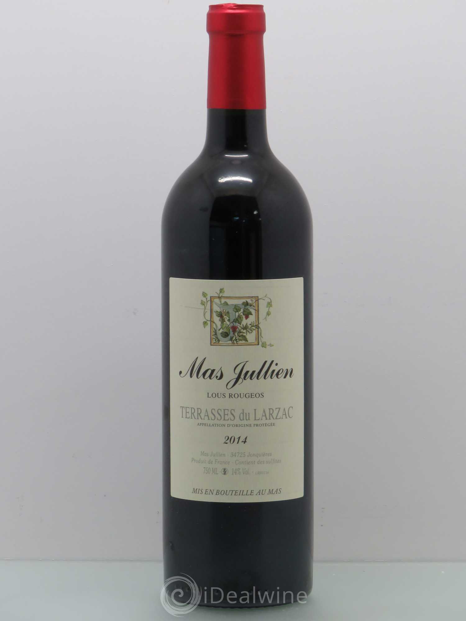 Terrasses du Larzac Mas Jullien Olivier Jullien Lous Rougeos 2014 - Lot de 1 bouteille - 0