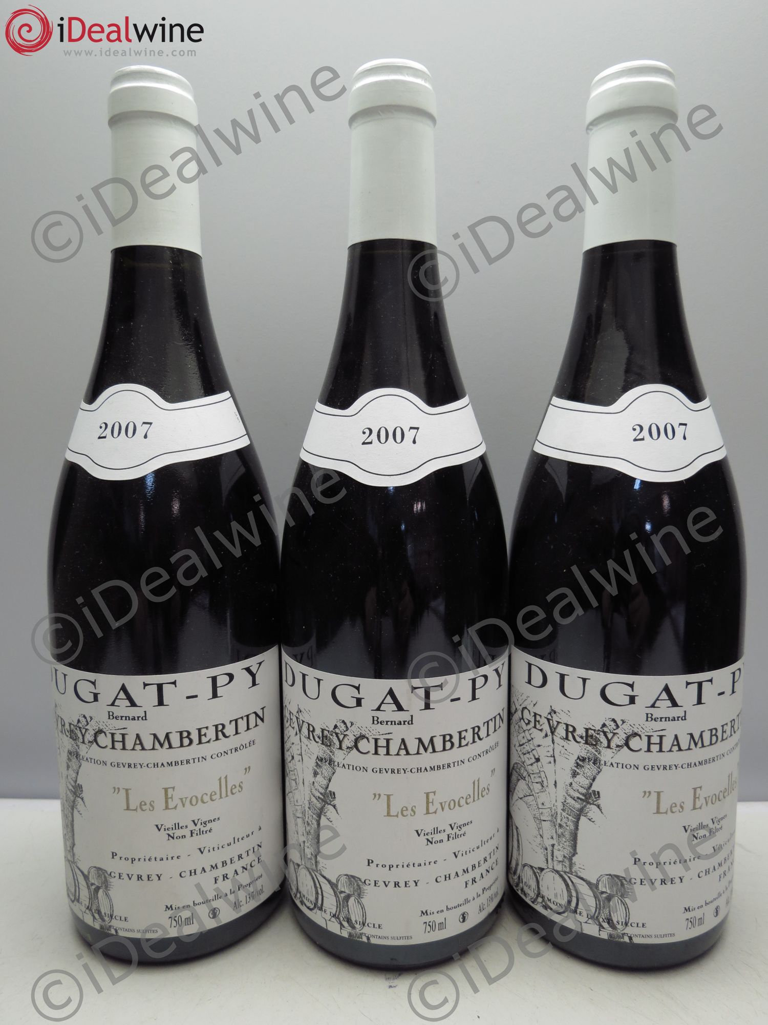 Gevrey-Chambertin Les Evocelles Vieilles Vignes Dugat-Py Vieilles Vignes 2007 - Lot de 3 bouteilles - 0