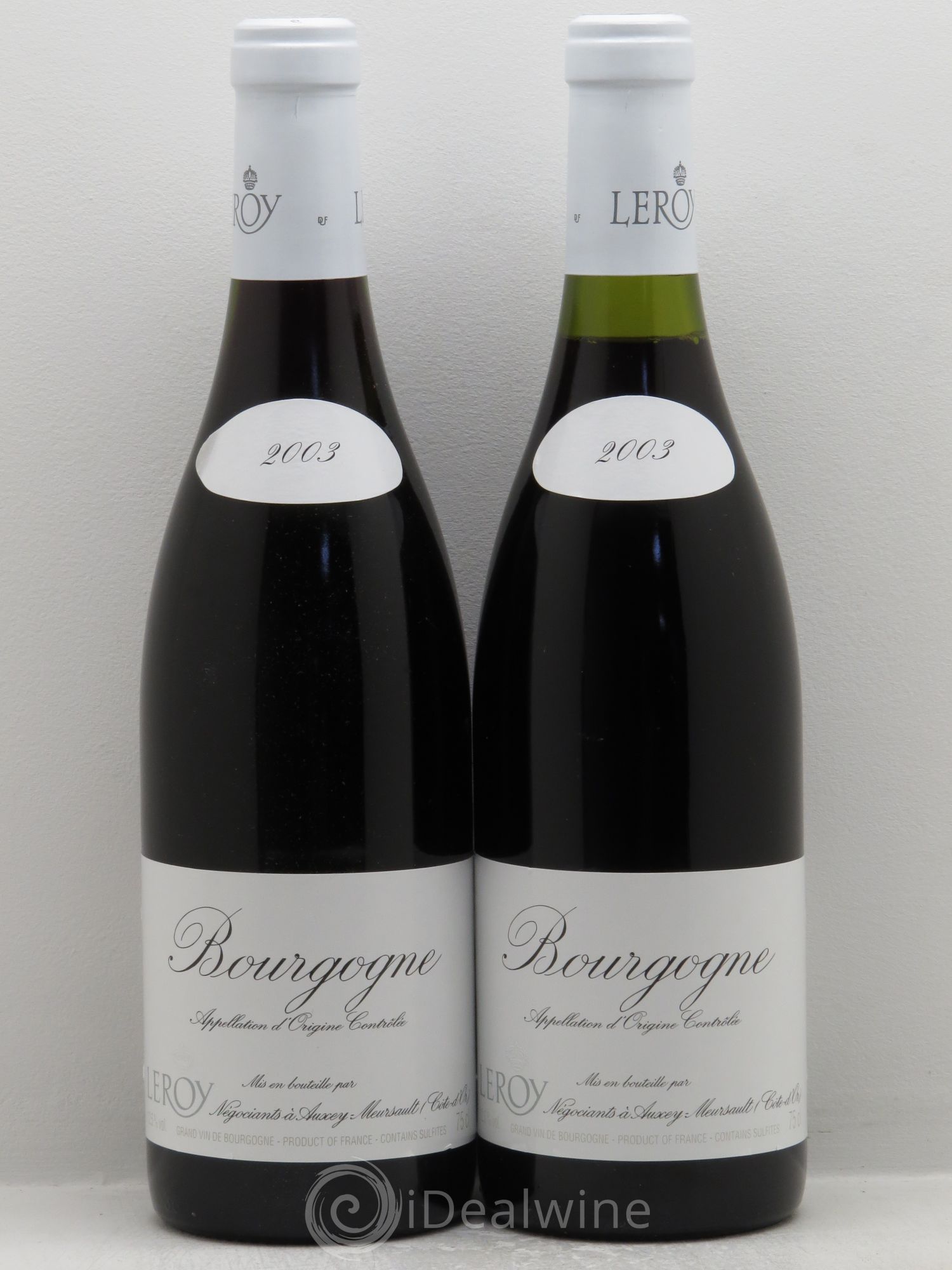 Bourgogne Pinot Noir négoce Leroy 2003 - Posten von 2 Flaschen - 0