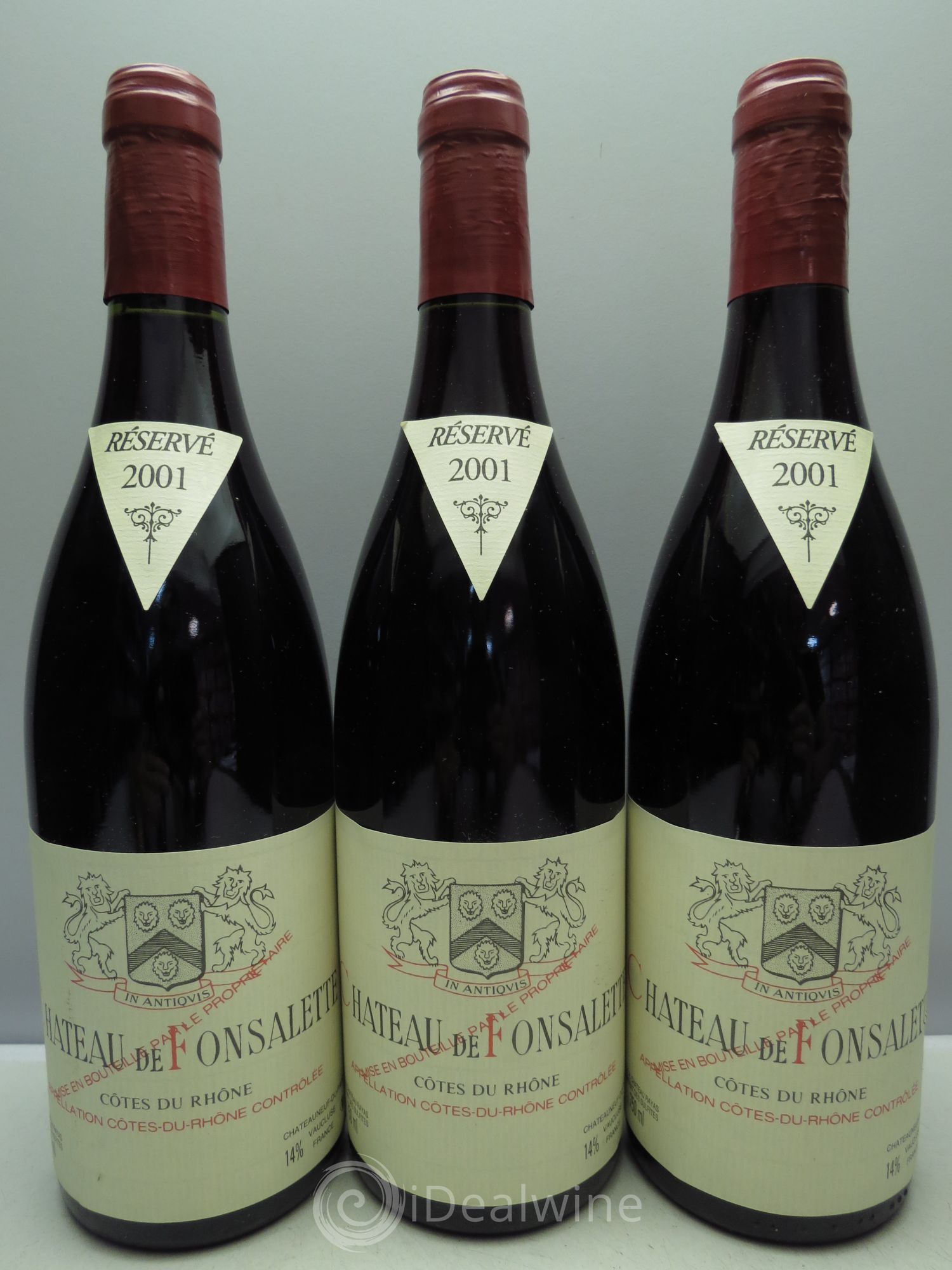 Côtes-du-Rhône Château de Fonsalette Emmanuel Reynaud 2001 - Lot de 3 bouteilles - 0
