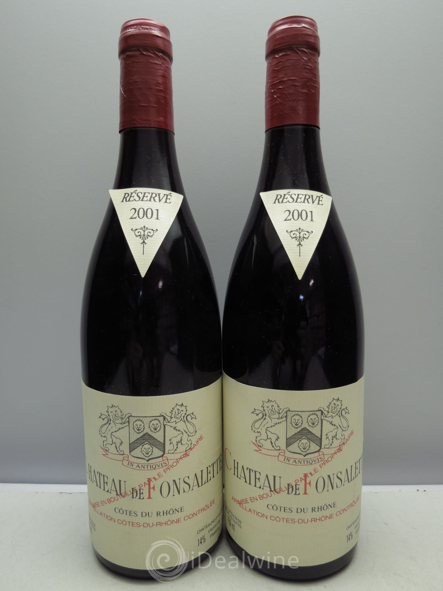 Côtes-du-Rhône Château de Fonsalette Emmanuel Reynaud 2001 - Lot de 2 bouteilles - 0