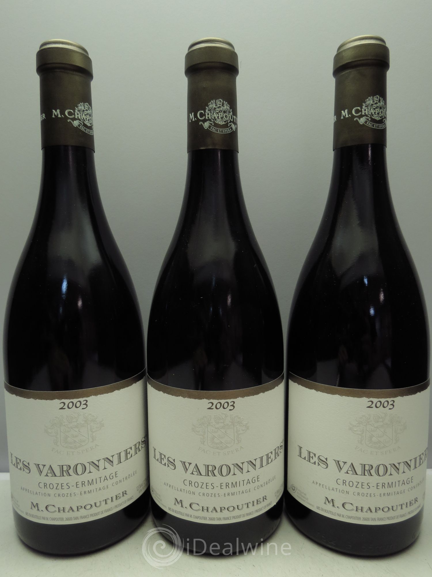 Crozes-Hermitage Les Varonniers Chapoutier 2003 - Lot de 3 bouteilles - 0