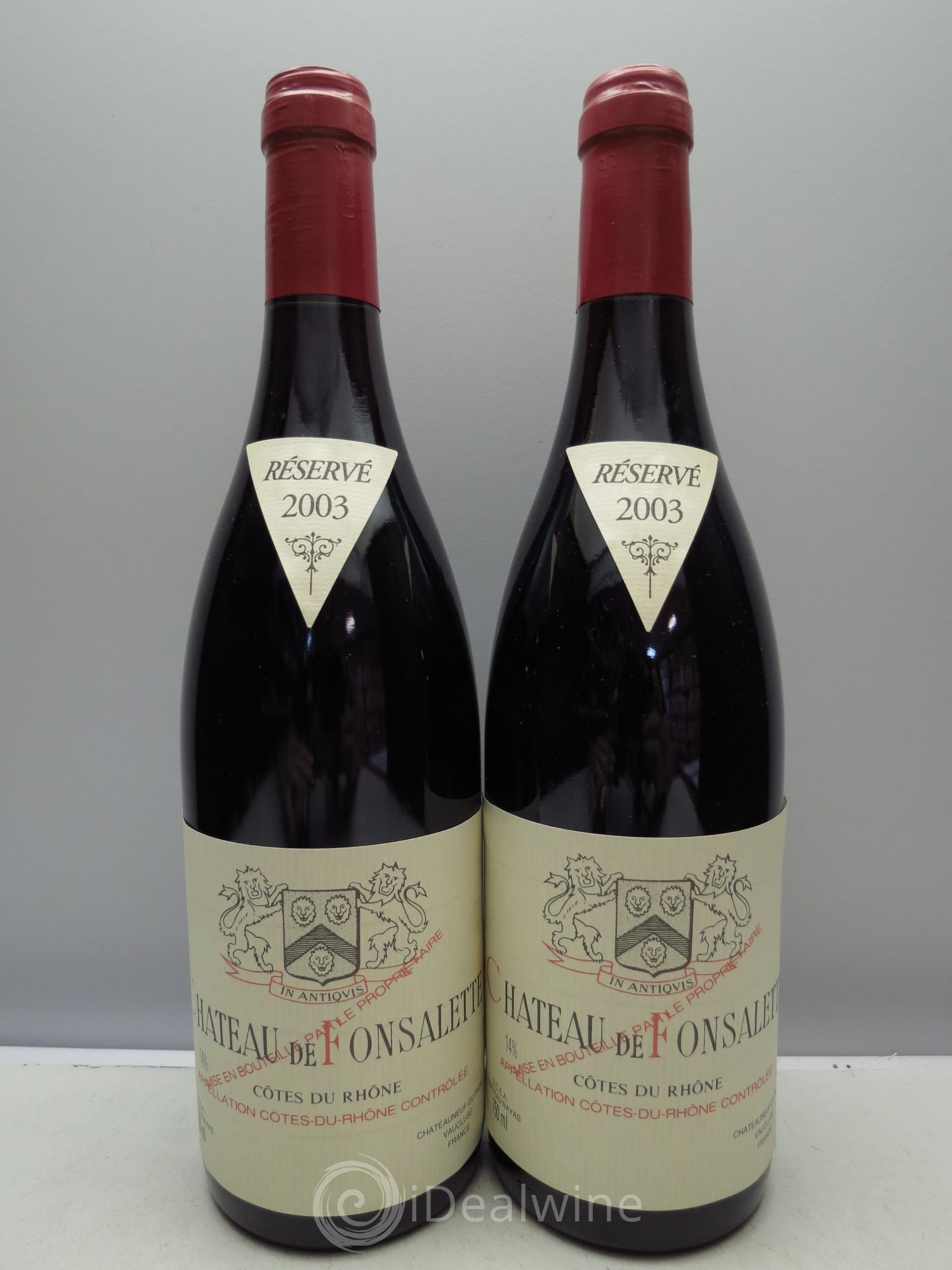 Côtes-du-Rhône Château de Fonsalette Emmanuel Reynaud 2003 - Lot de 2 bouteilles - 0