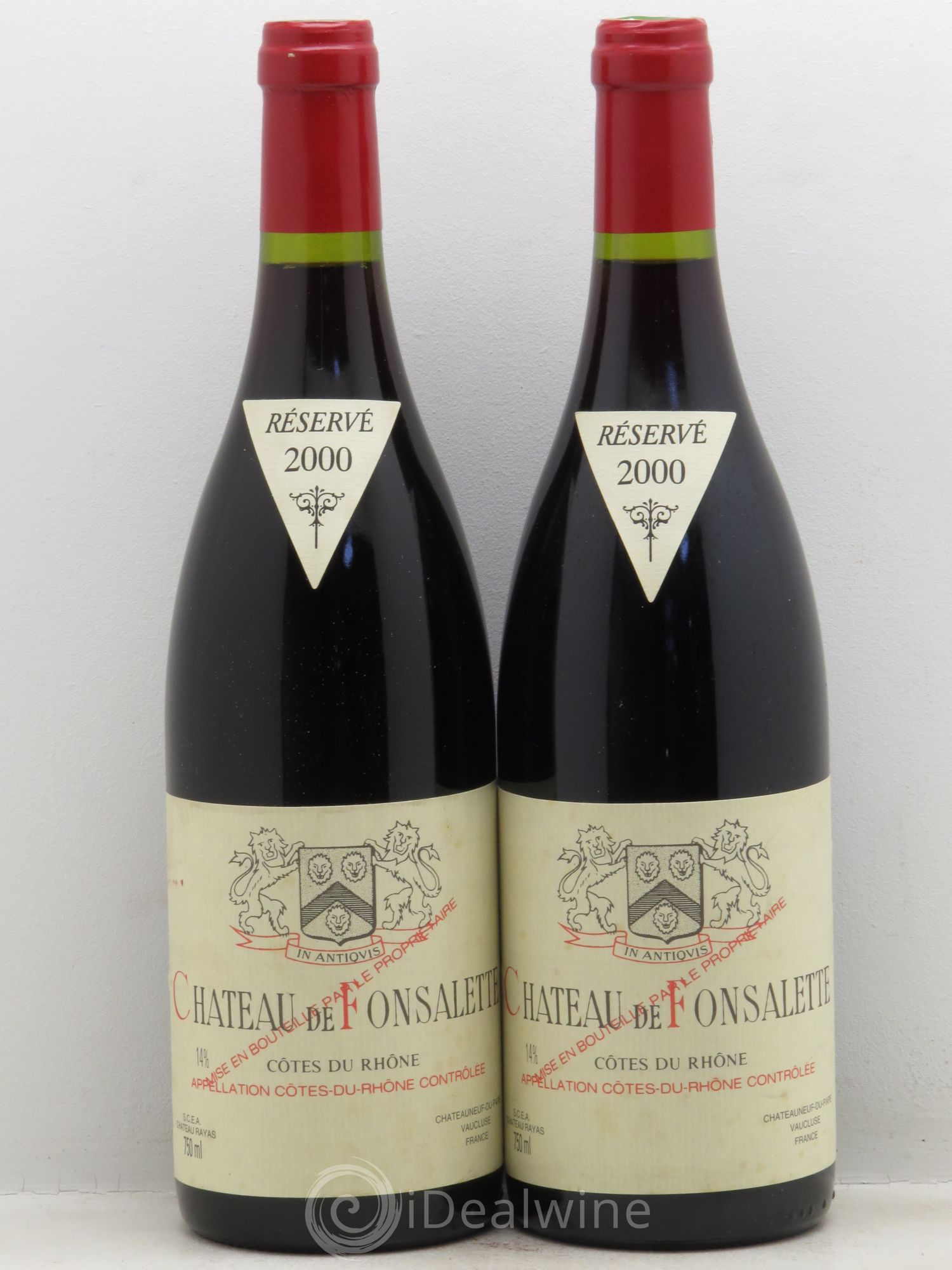 Côtes-du-Rhône Château de Fonsalette Emmanuel Reynaud 2000 - Lot de 2 bouteilles - 0