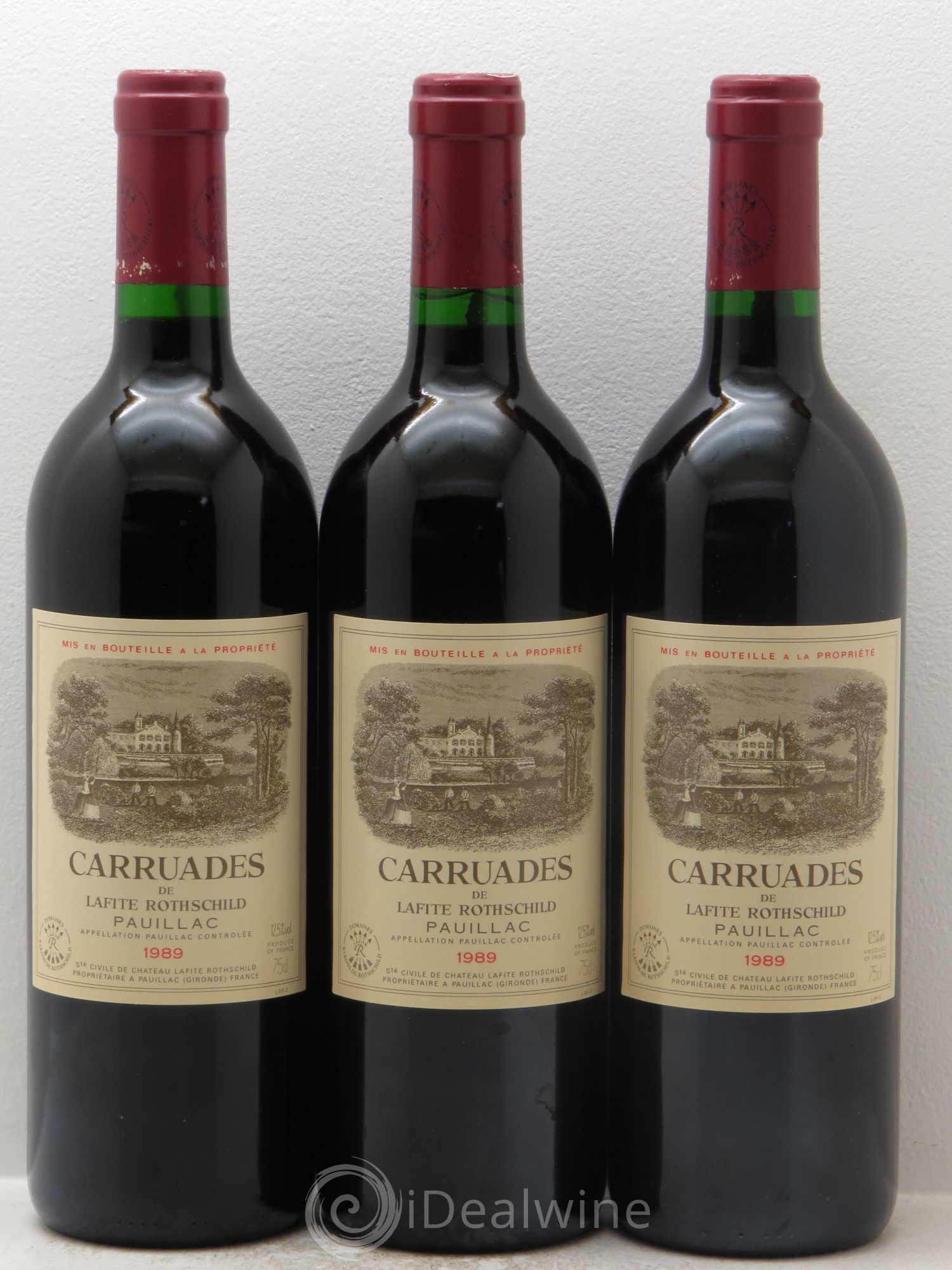Carruades de Lafite Rothschild Second Vin 1989 - Lot de 3 bouteilles - 0