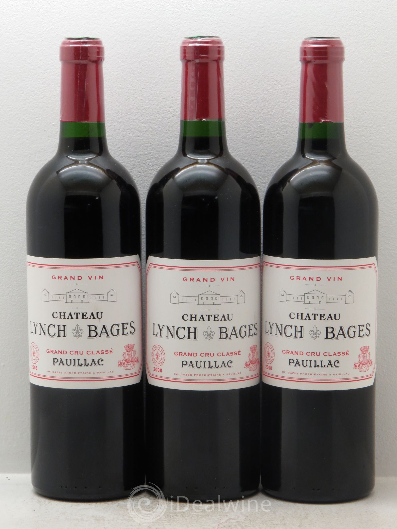 Château Lynch Bages 5ème Grand Cru Classé 2008 - Lot de 3 bouteilles - 0