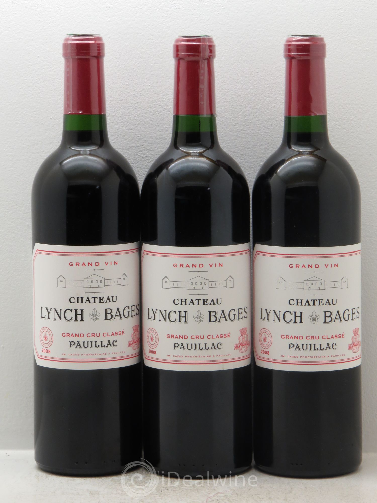 Château Lynch Bages 5ème Grand Cru Classé 2008 - Lot de 3 bouteilles - 0