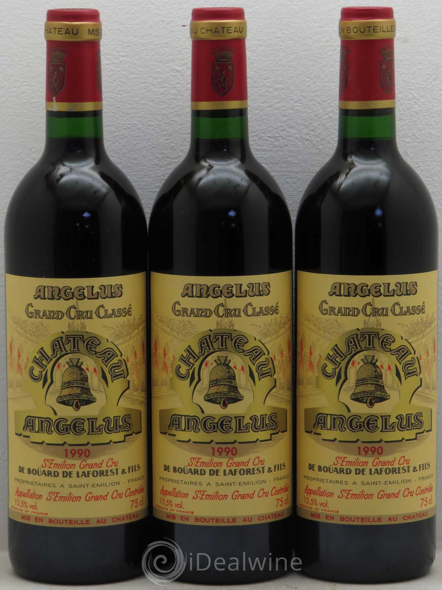 Château Angélus 1er Grand Cru Classé A 1990 - Lot de 3 bouteilles - 0