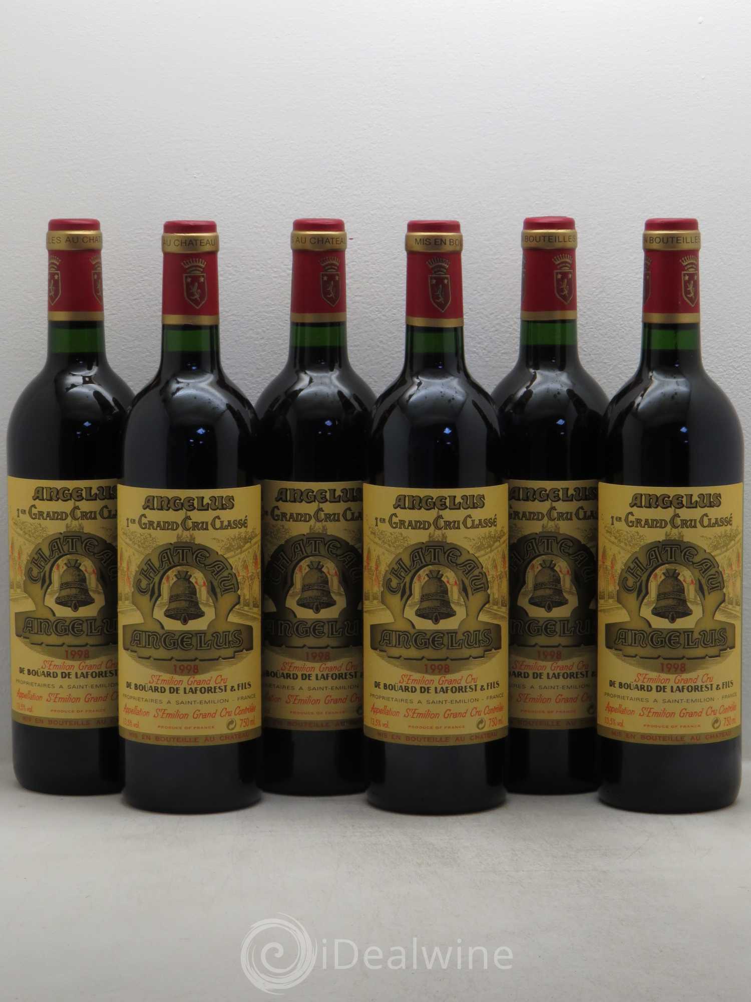 Château Angélus 1er Grand Cru Classé A 1998 - Lot de 6 bouteilles - 0
