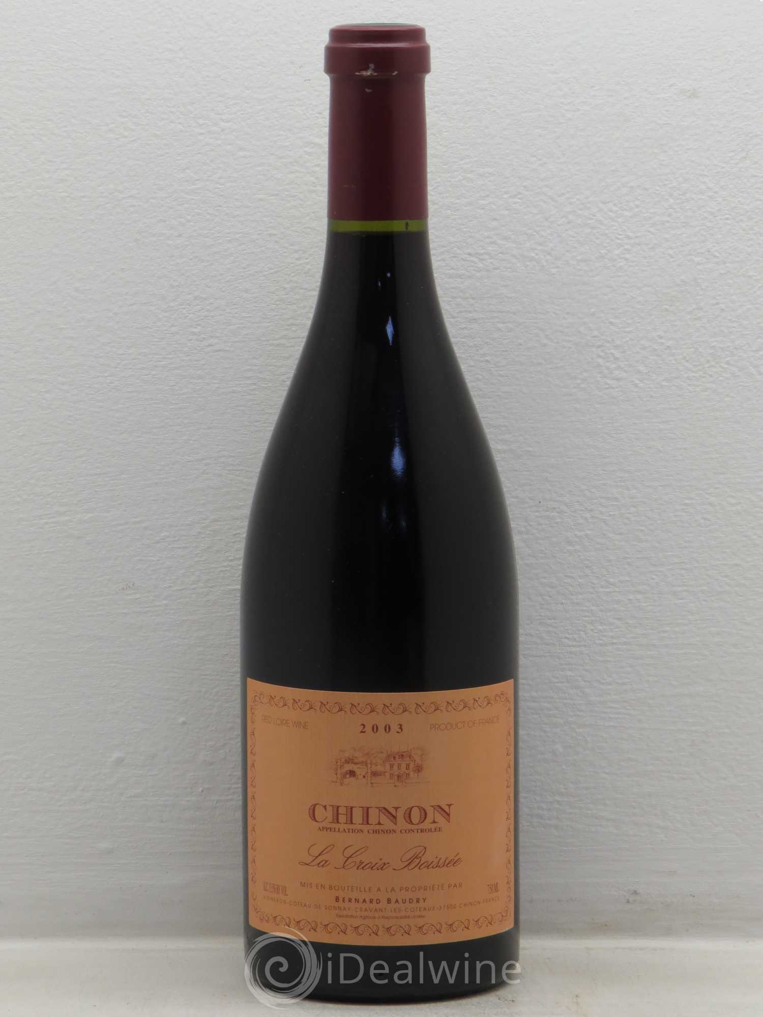 Chinon La Croix Boissée Bernard Baudry 2003 - Lot de 1 bouteille - 0