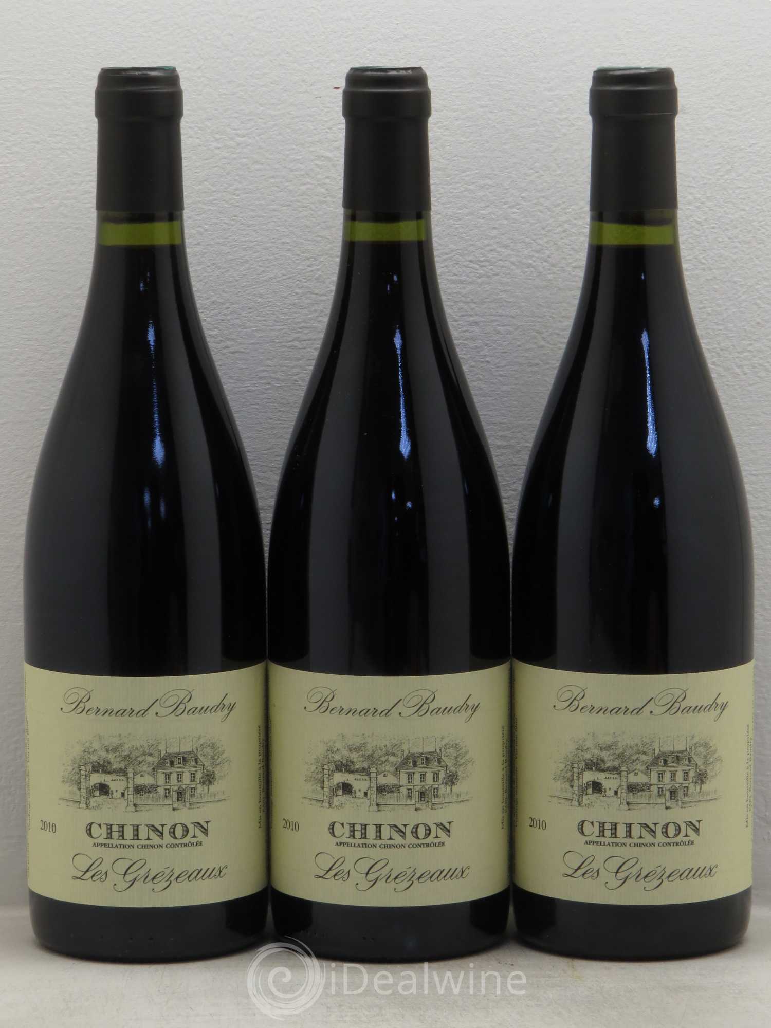 Chinon Les Grézeaux Bernard Baudry 2010 - Lot de 3 bouteilles - 0