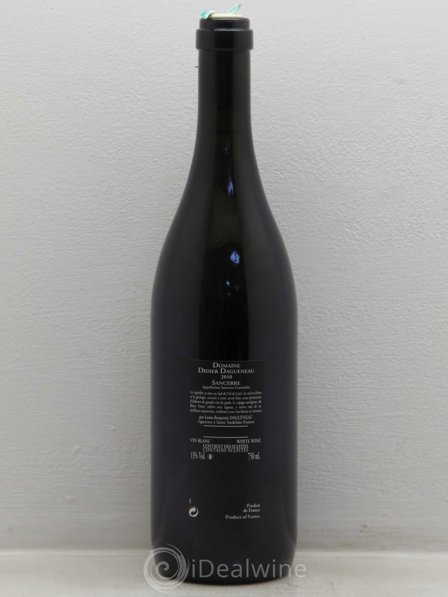 Sancerre Le Mont Damné Chavignol Dagueneau (Domaine Didier - Louis-Benjamin) 2010 - Lot de 1 bouteille - 1