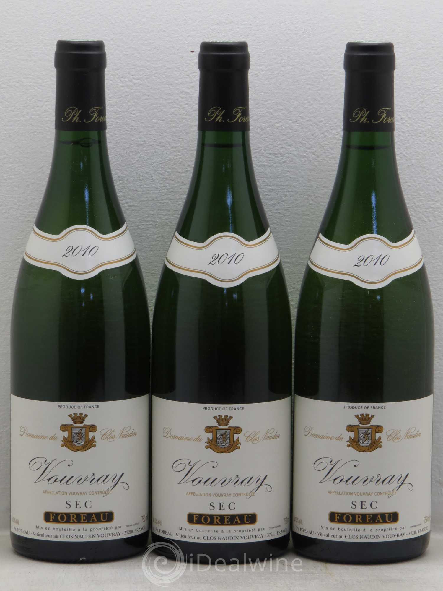 Vouvray Sec Clos Naudin - Philippe Foreau 2010 - Lot de 3 bouteilles - 0
