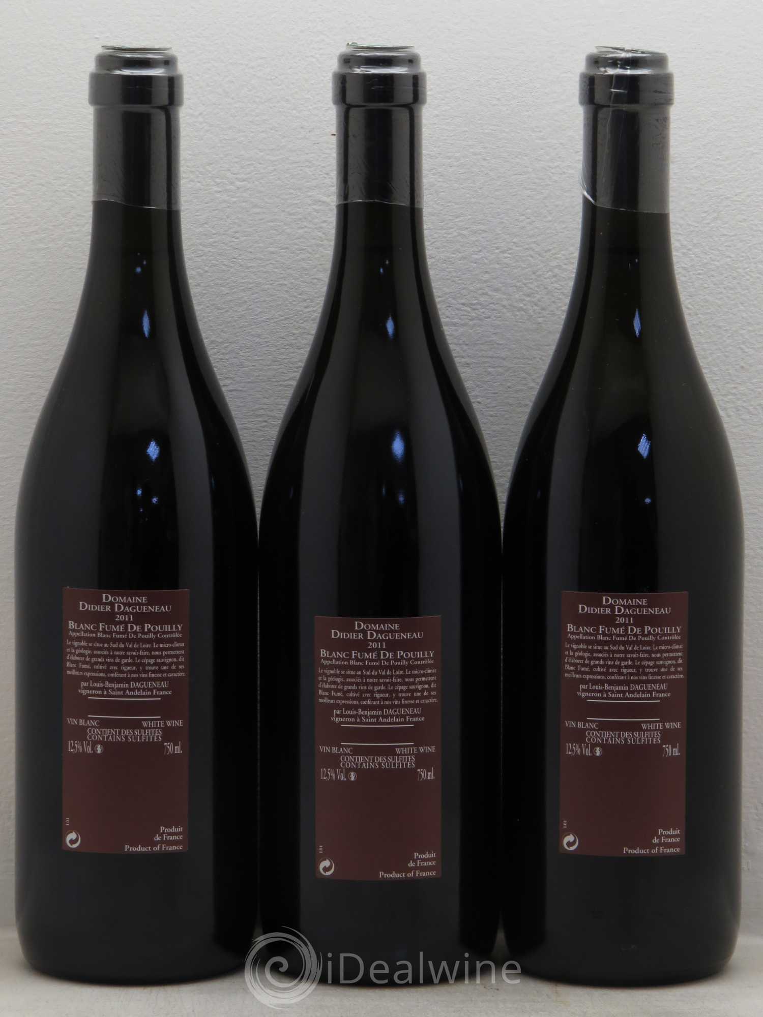 Vin de France (anciennement Pouilly-Fumé) Pur Sang Dagueneau (Domaine Didier - Louis-Benjamin) 2011 - Lot de 3 bouteilles - 1