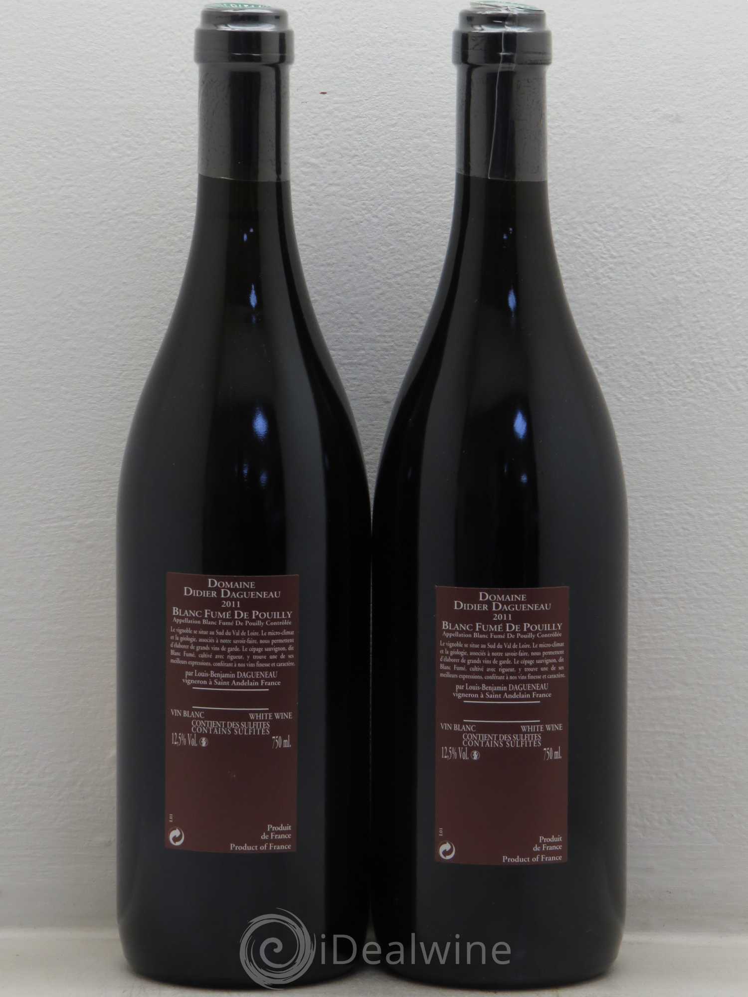 Vin de France (anciennement Pouilly-Fumé) Pur Sang Dagueneau (Domaine Didier - Louis-Benjamin) 2011 - Lot de 2 bouteilles - 1