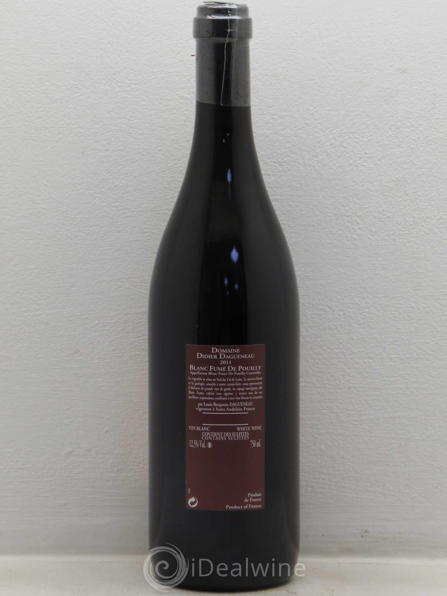 Vin de France (anciennement Pouilly-Fumé) Pur Sang Dagueneau (Domaine Didier - Louis-Benjamin) 2011 - Lot de 6 bouteilles - 1