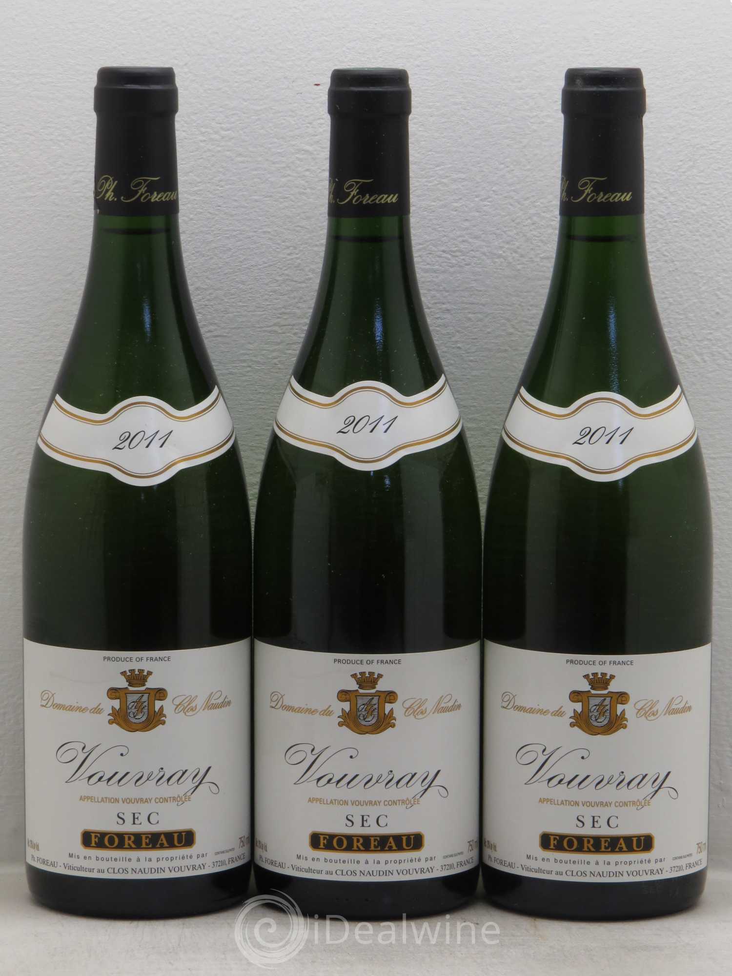 Vouvray Sec Clos Naudin - Philippe Foreau 2011 - Lot de 3 bouteilles - 0