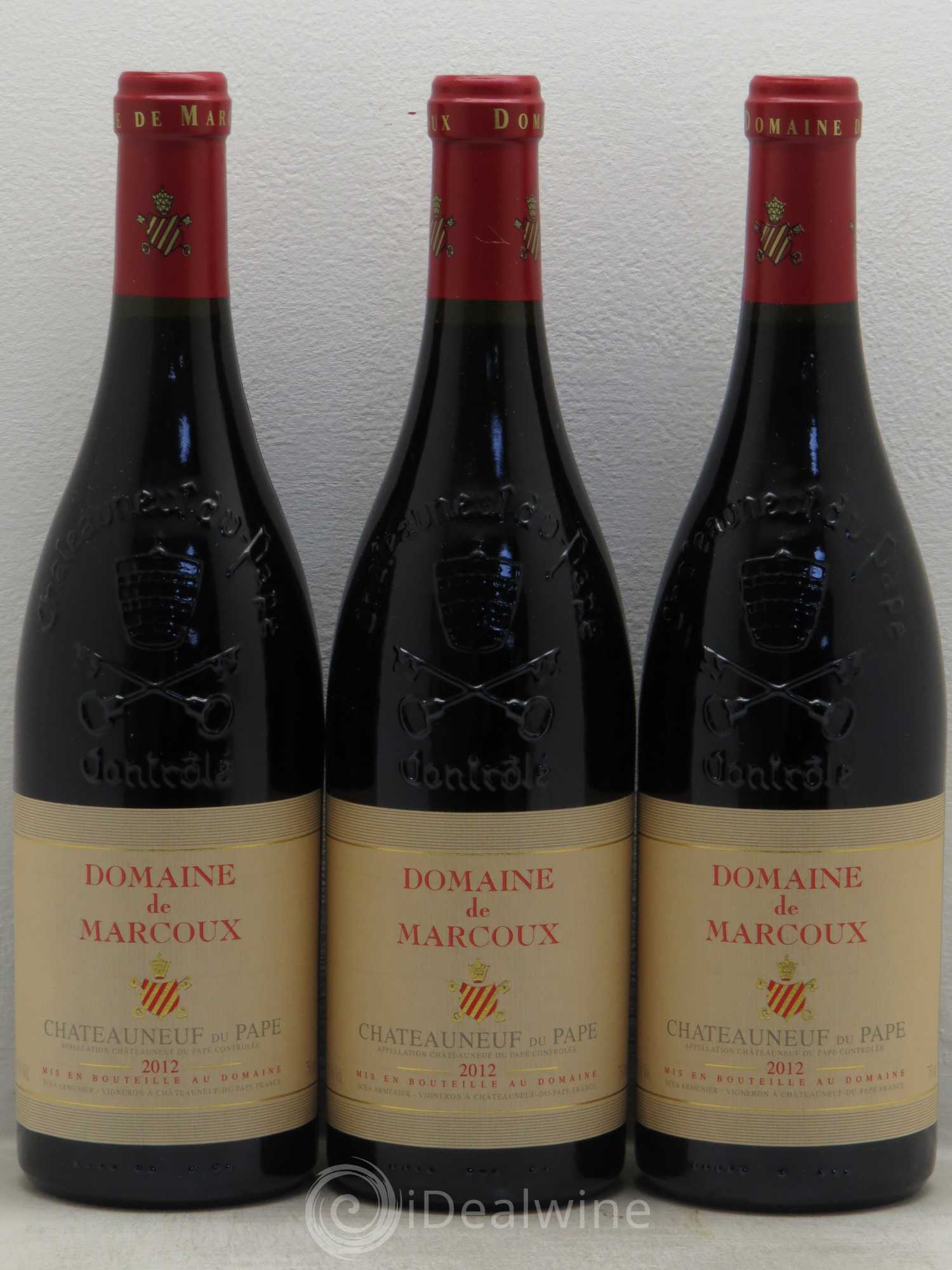 Châteauneuf-du-Pape Marcoux (Domaine de) 2012 - Lot de 3 bouteilles - 0