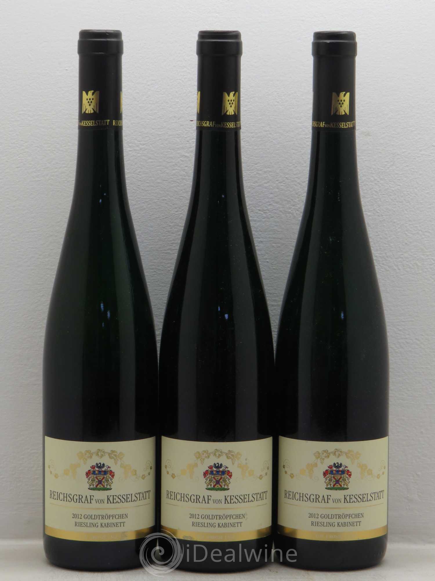 Riesling Kabinett Reichsgraf Von Kessekstatt Goldtröpfchen (sans prix de réserve) 2012 - Posten von 3 Flaschen - 0
