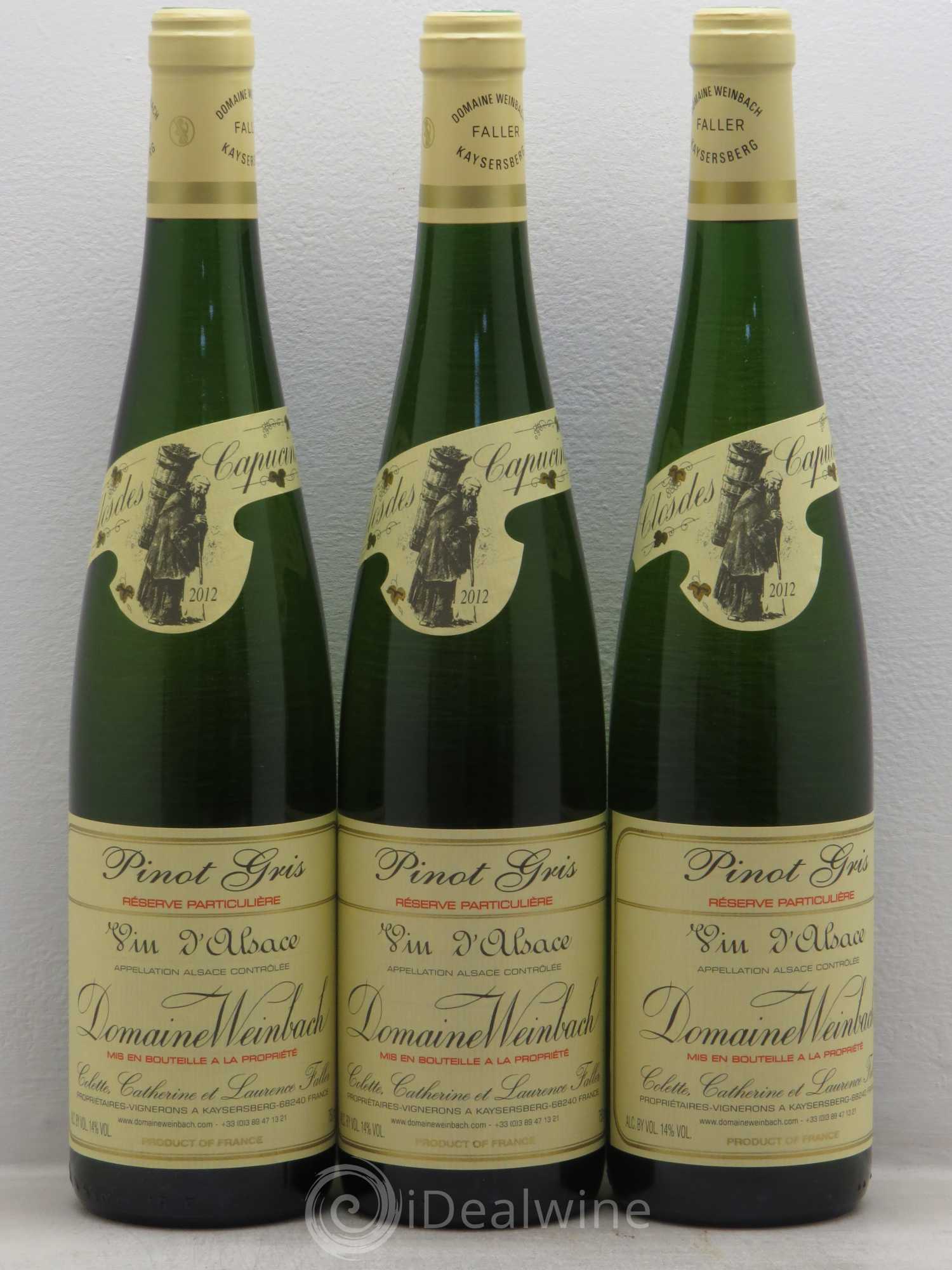 Alsace Pinot Gris (Tokay) Réserve Particulière Weinbach (Domaine) 2012 - Lot de 3 bouteilles - 0