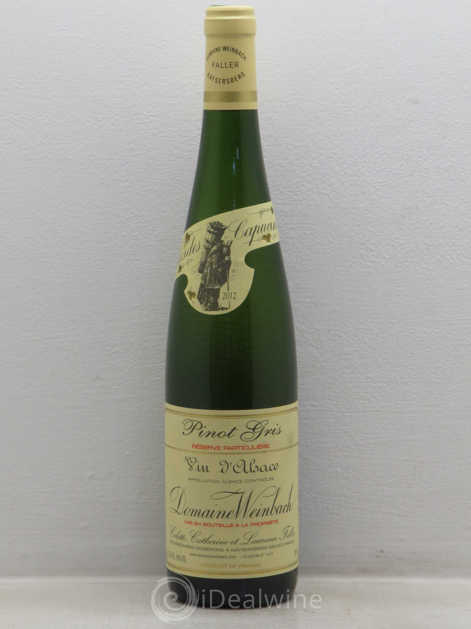 Alsace Pinot Gris (Tokay) Réserve Particulière Weinbach (Domaine) 2012 - Lot de 1 bouteille - 0