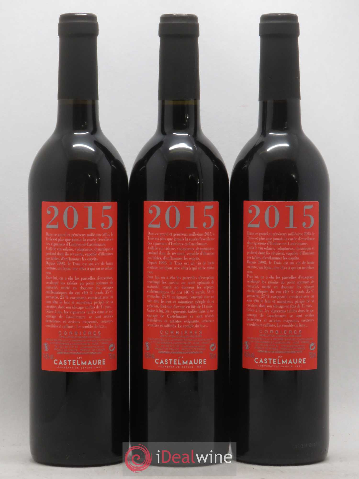Corbières N°3 Castelmaure 2015 - Lot de 3 bouteilles - 1