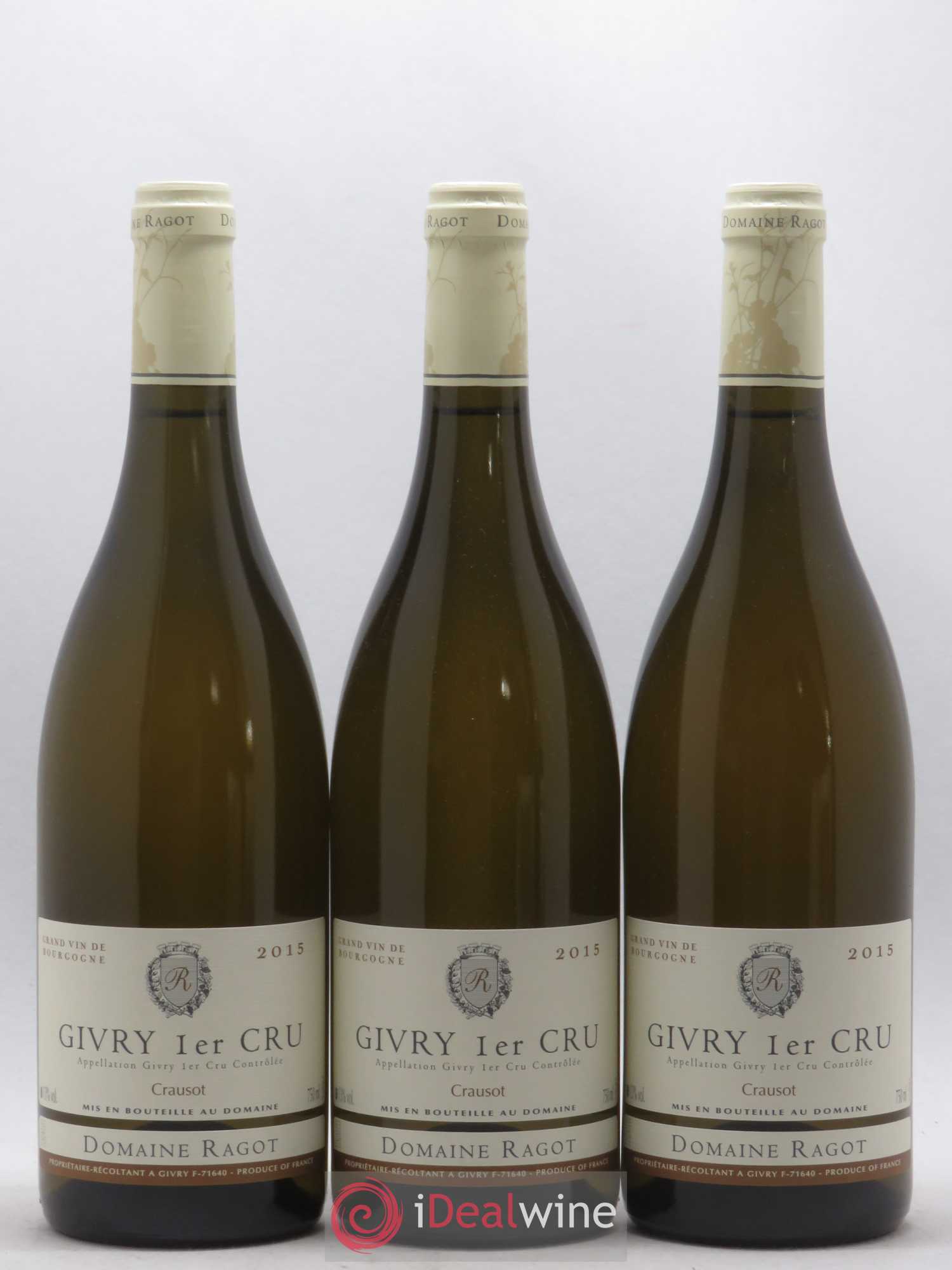 Givry 1er Cru Crausot Domaine Ragot 2015 - Lot de 3 bouteilles - 0