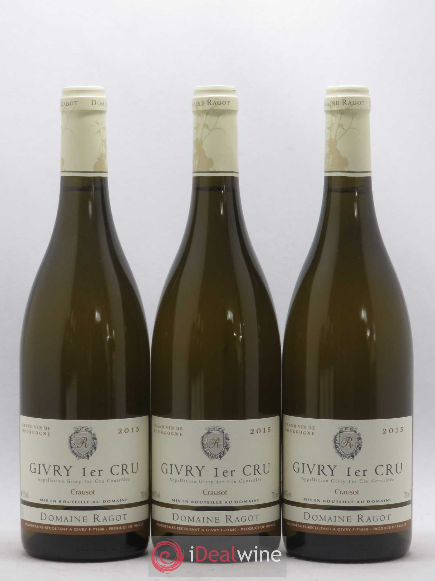 Givry 1er Cru Crausot Domaine Ragot 2015 - Lot de 3 bouteilles - 0