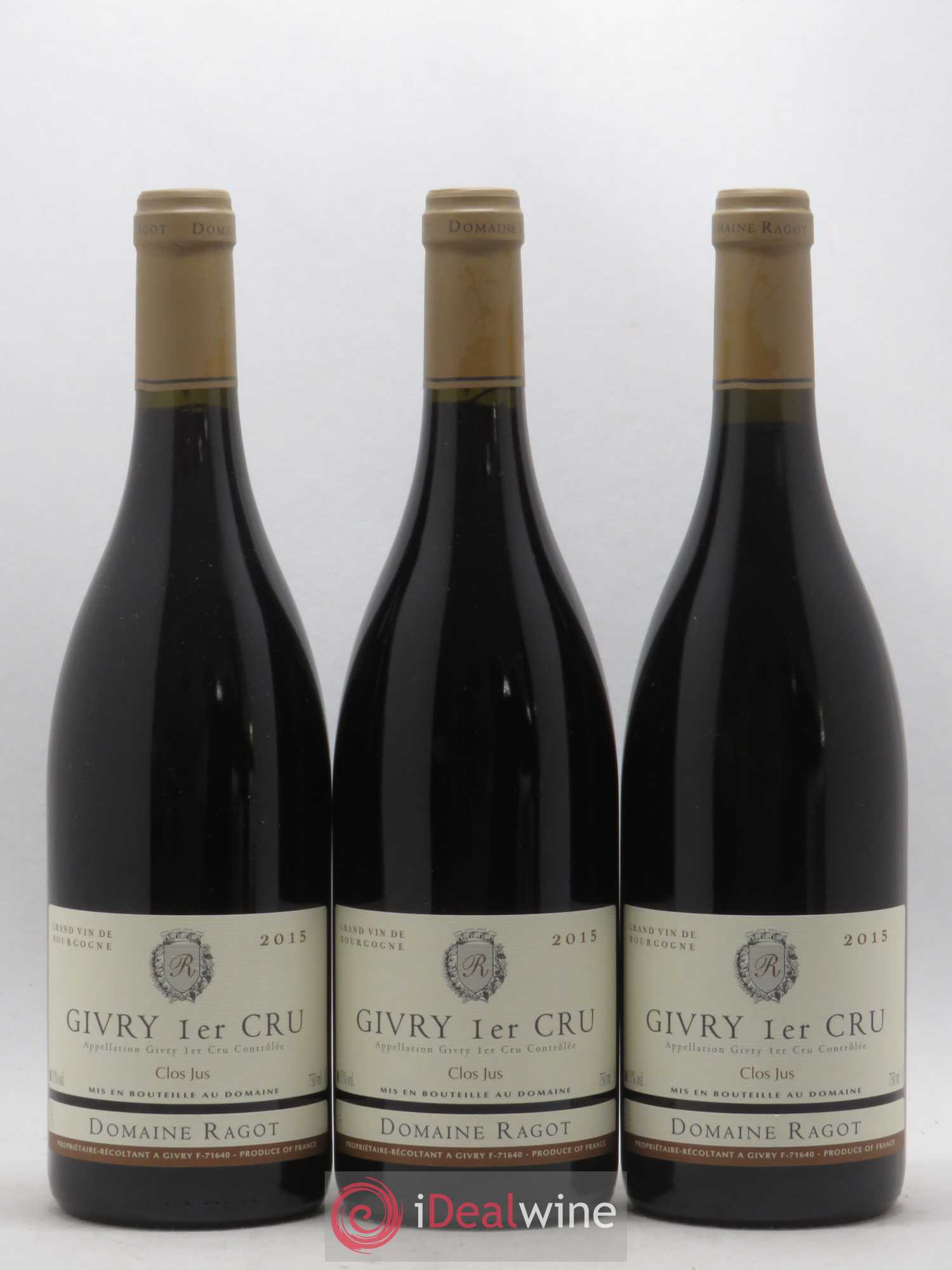 Givry 1er Cru Clos Jus Ragot (Domaine) 2015 - Lot de 3 bouteilles - 0
